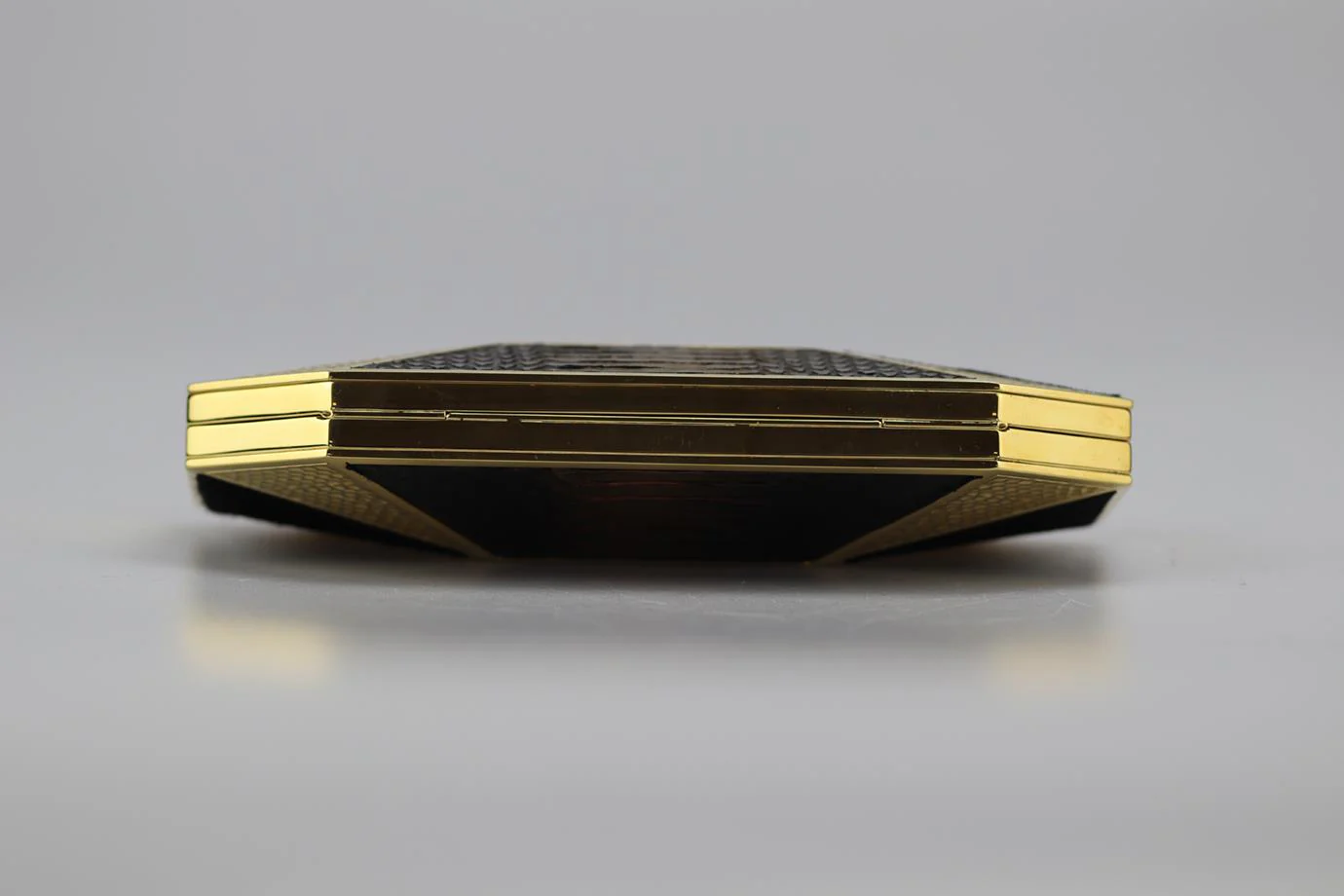 STARK PYTHON, SUEDE AND GOLD TONE CLUTCH - Image 6
