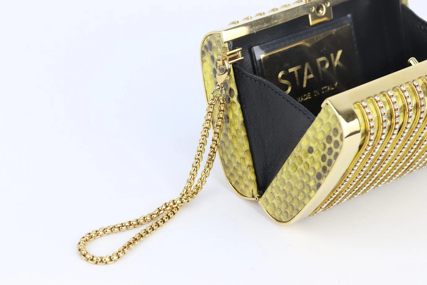 STARK SEDUCTRESS CRYSTAL EMBELLISHED PYTHON BOX CLUTCH - Image 9