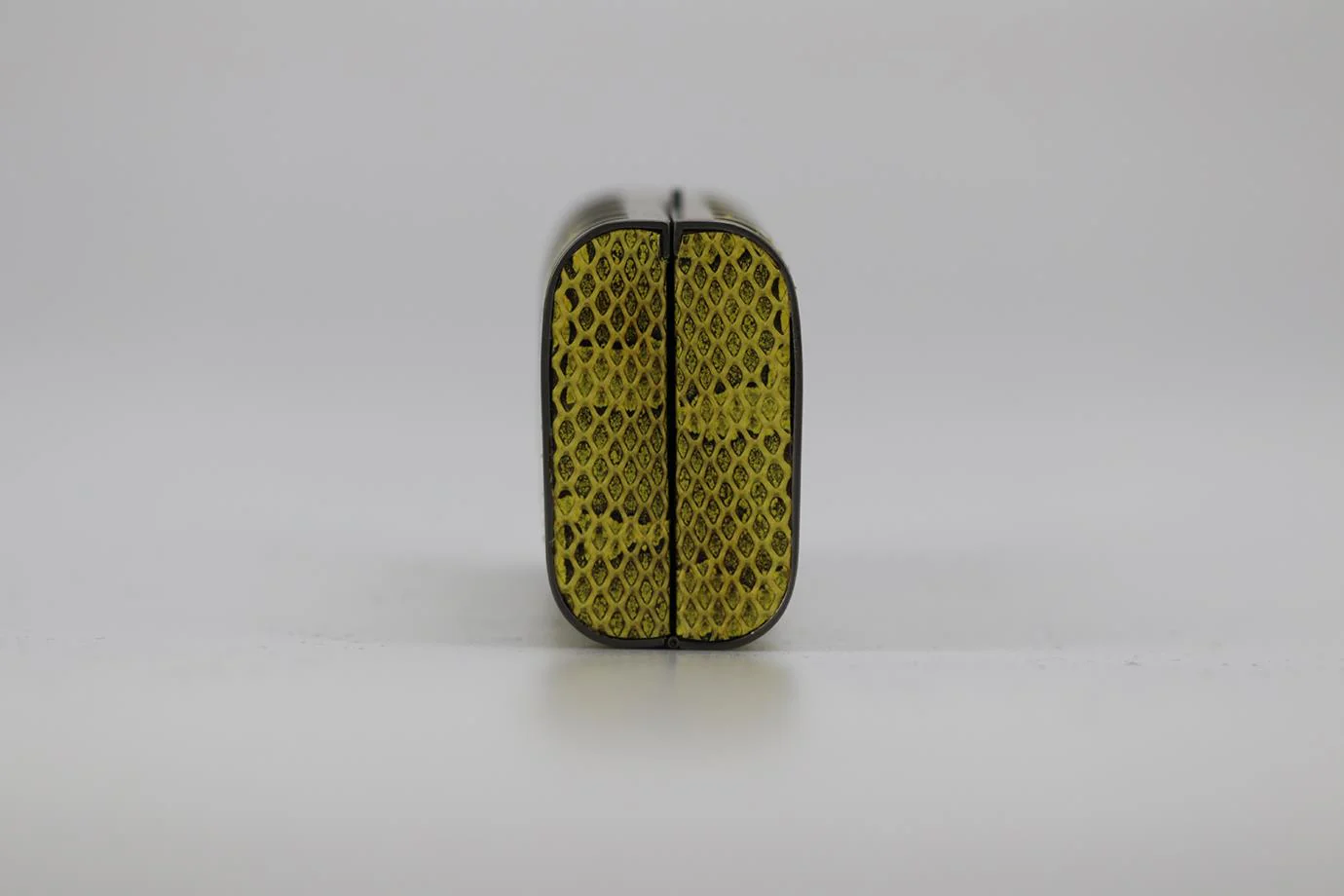 STARK SNAKESKIN AND GUNMETAL TONE CLUTCH - Image 3