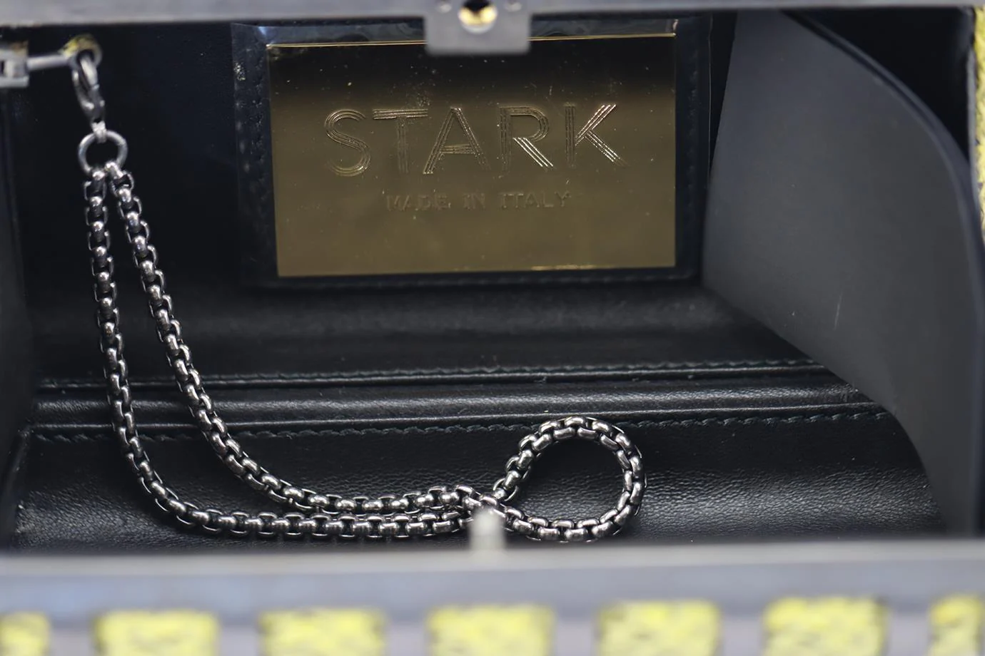 STARK SNAKESKIN AND GUNMETAL TONE CLUTCH - Image 7