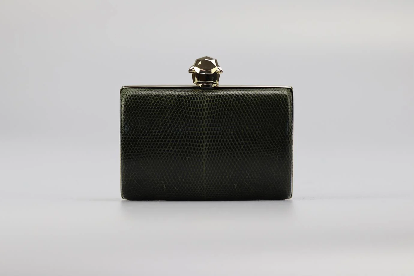 STARK SNAKESKIN AND SILVER TONE CLUTCH - Image 5