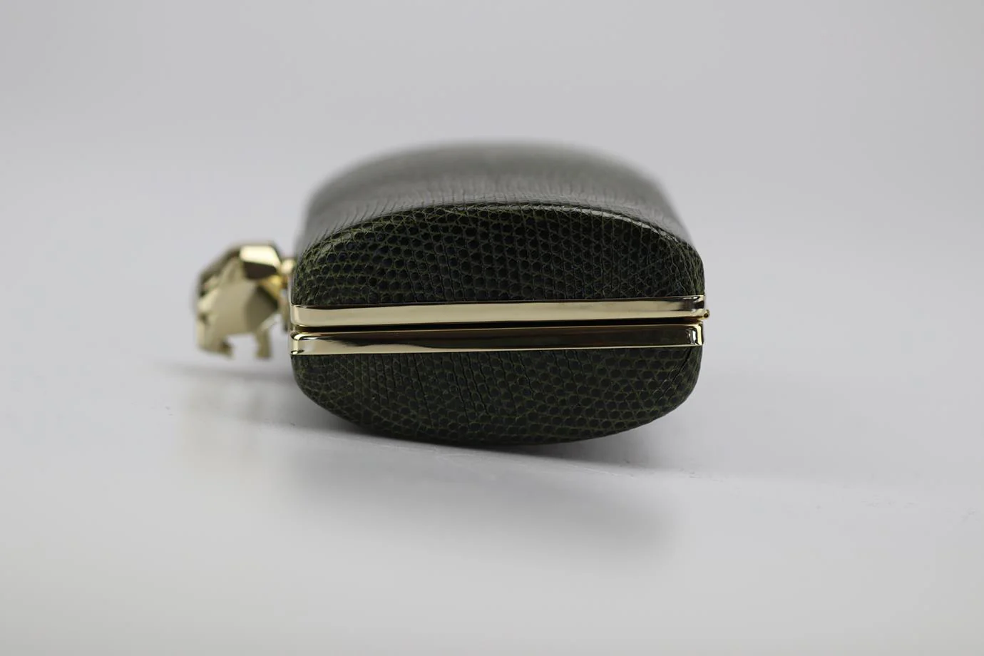 STARK SNAKESKIN AND SILVER TONE CLUTCH - Image 3