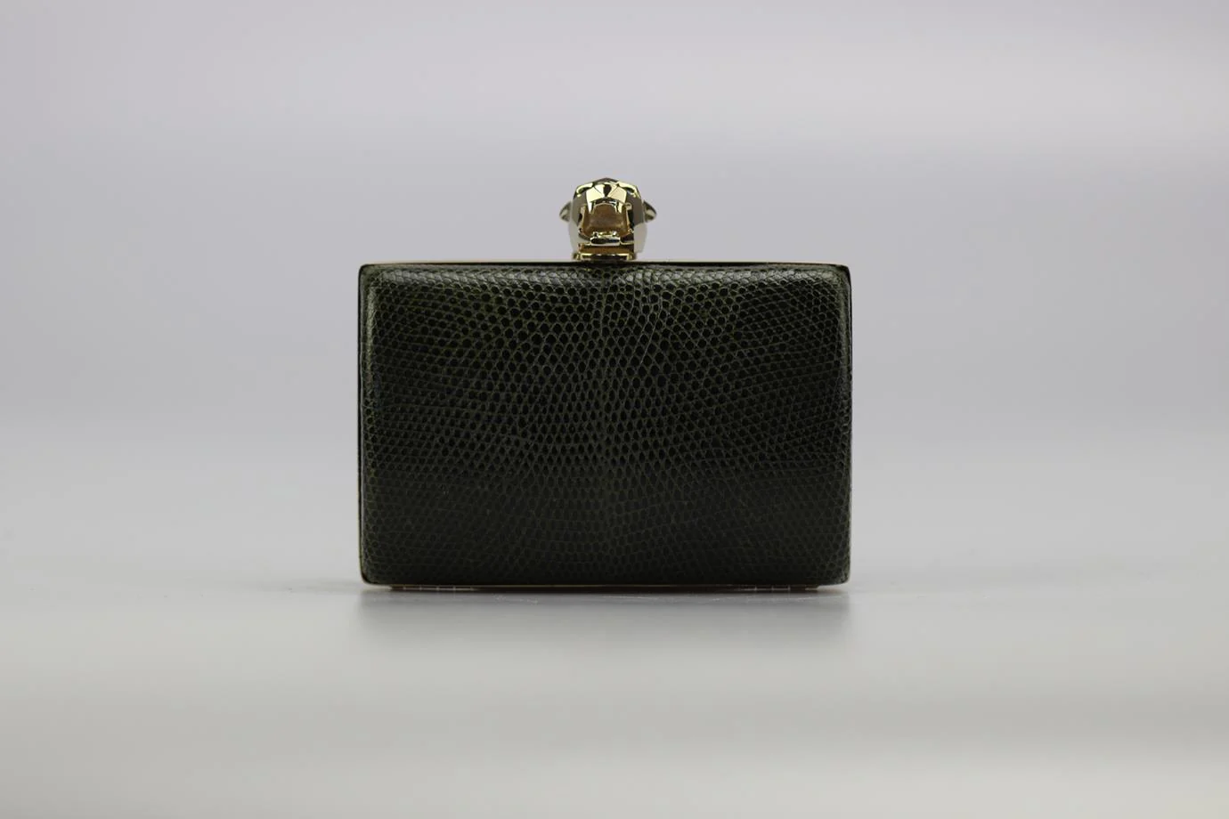 STARK SNAKESKIN AND SILVER TONE CLUTCH - Image 2