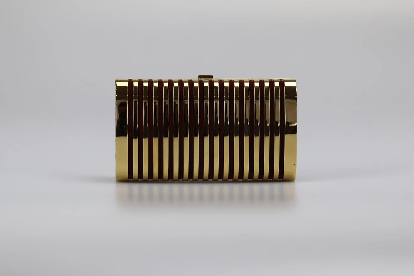 STARK SUEDE AND GOLD TONE CLUTCH - Image 2
