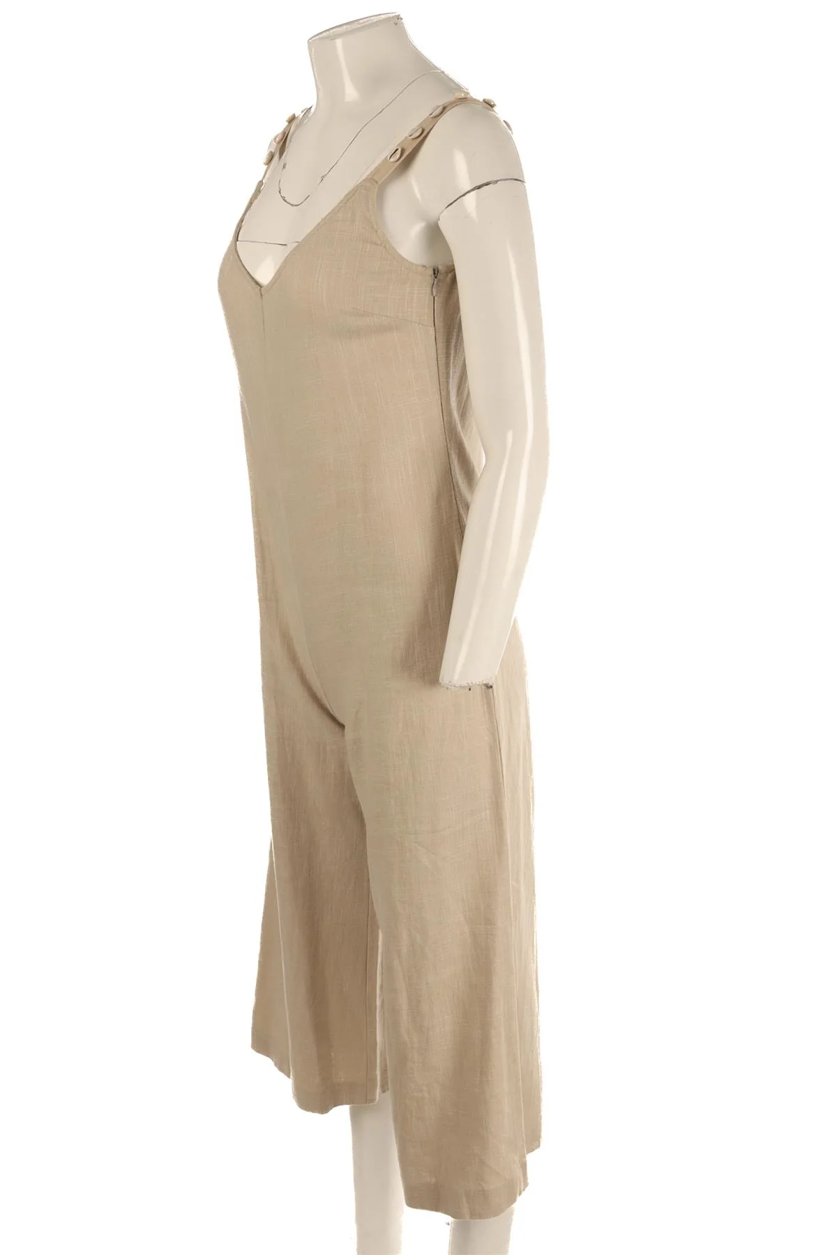 STAUD BEIGE LINEN JUMPSUIT XSMALL - Image 3