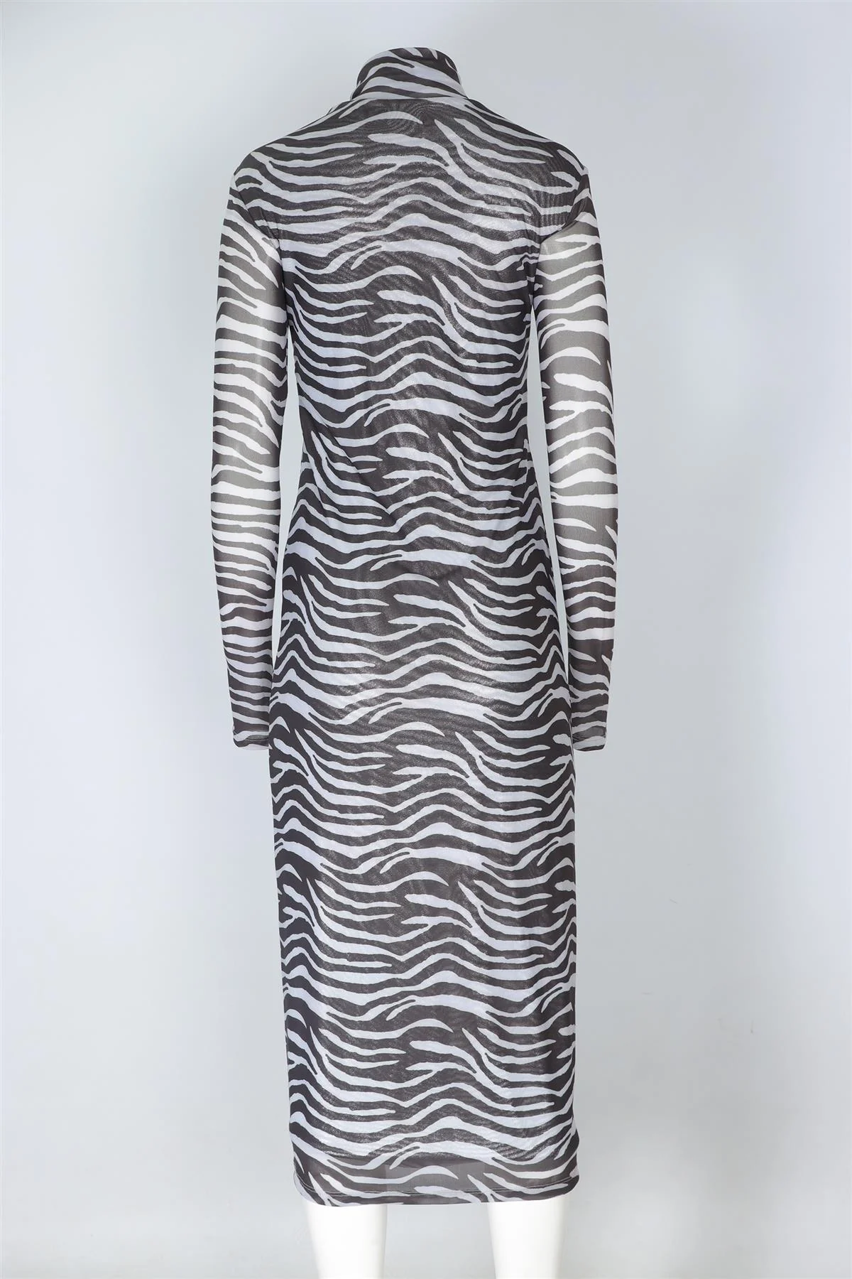 STAUD BLACK MESH MAXI DRESS MEDIUM - Image 4