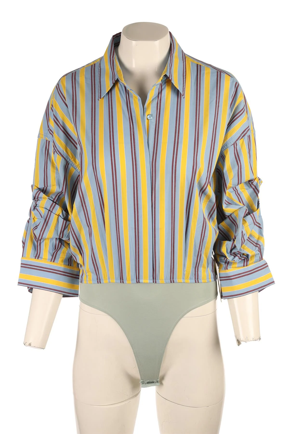 STAUD BLUE COTTON BODYSUIT SMALL - Image 2