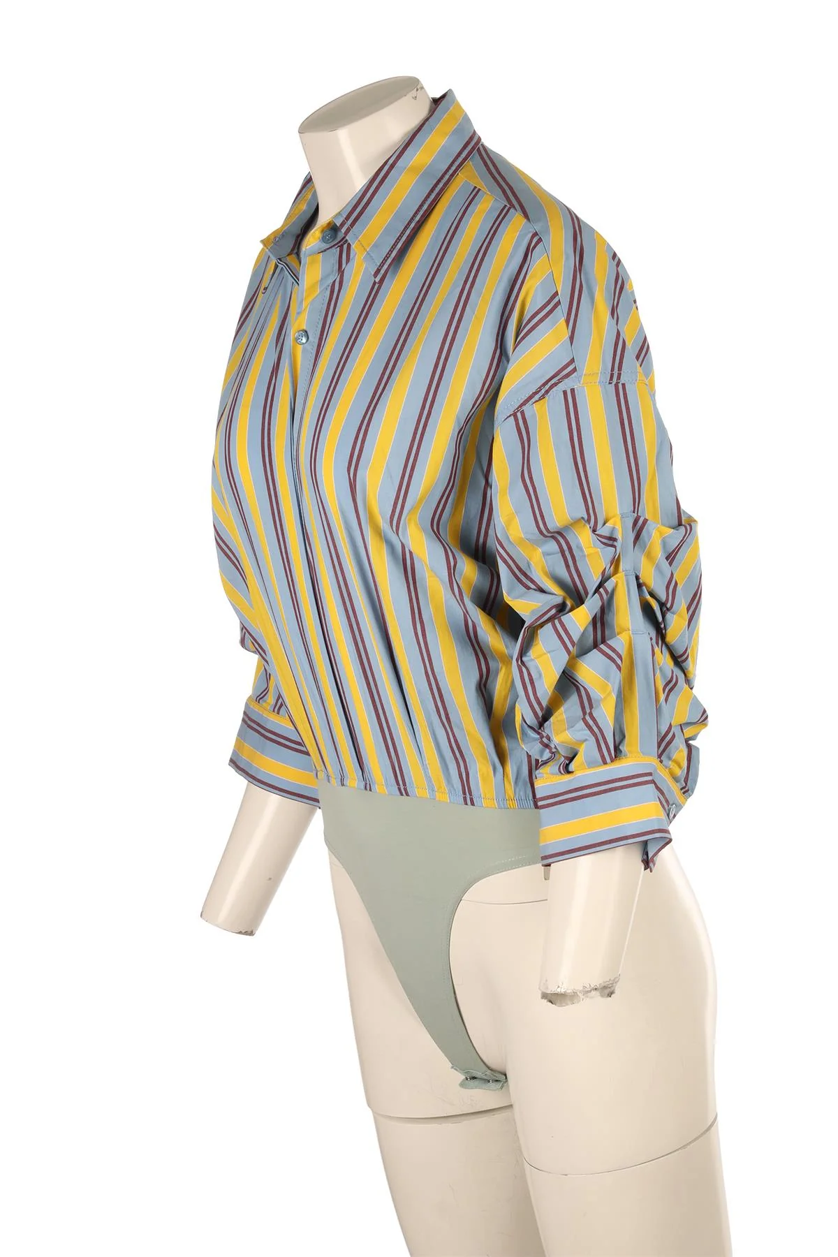 STAUD BLUE COTTON BODYSUIT SMALL - Image 3