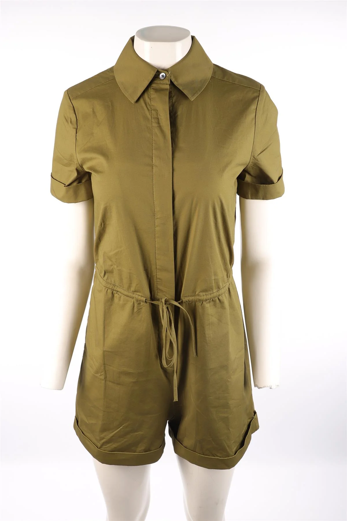 STAUD GREEN COTTON PLAYSUIT XSMALL - Image 2