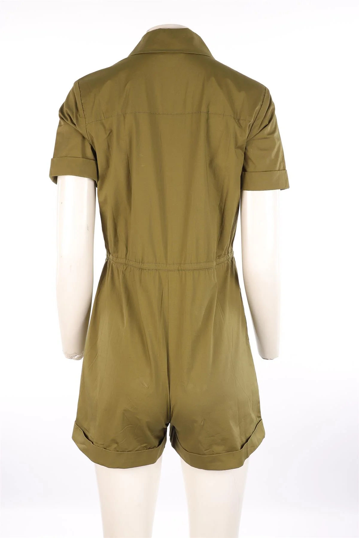 STAUD GREEN COTTON PLAYSUIT XSMALL - Image 4