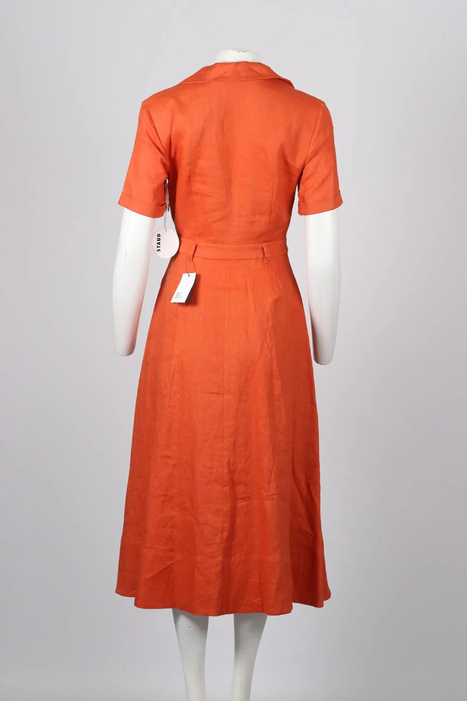 STAUD LINEN MIDI DRESS US 4 UK 8 - Image 4