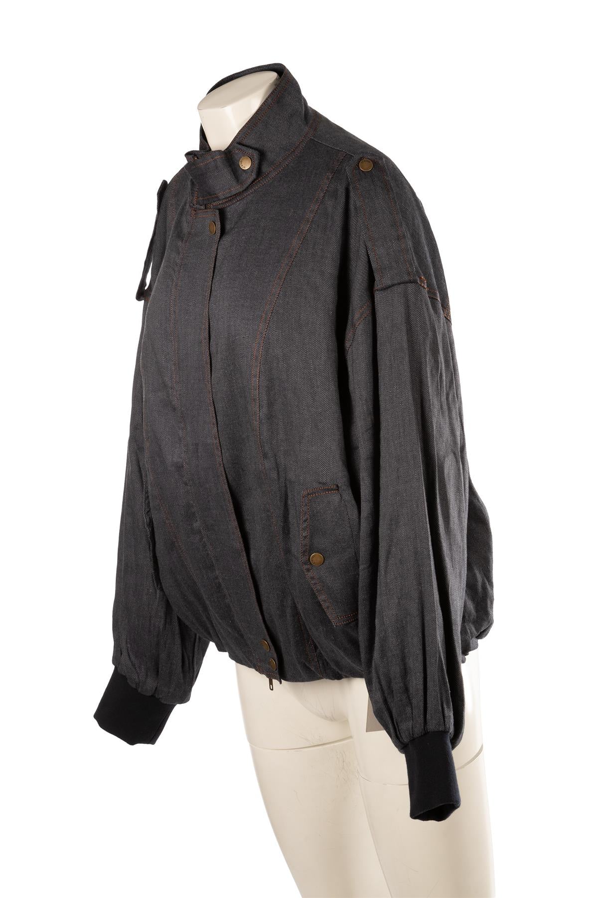 STAUD NAVY DENIM JACKET SMALL - Image 3