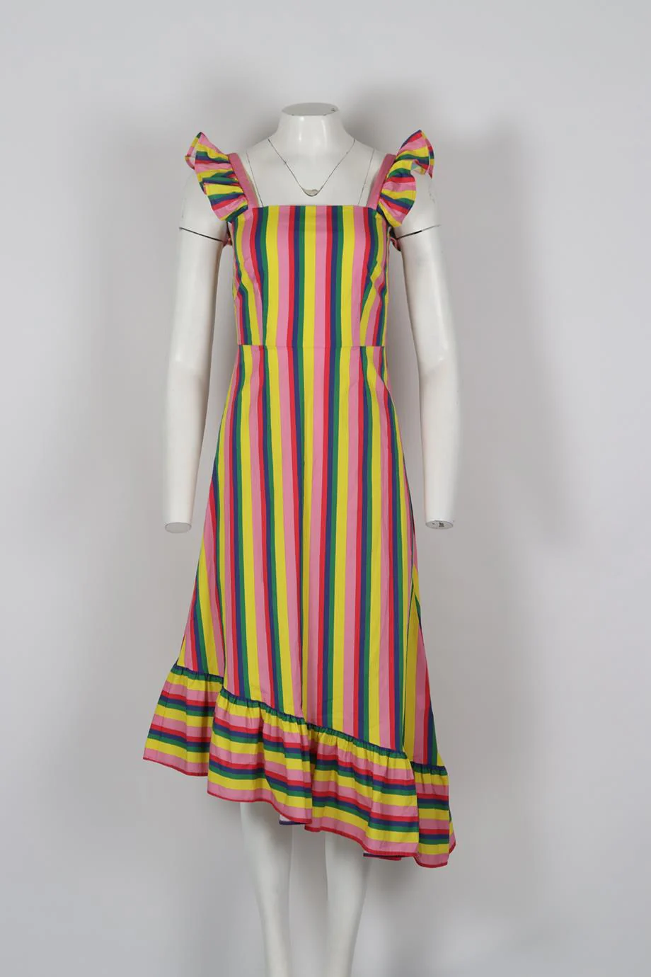 STAUD STRIPED COTTON MIDI DRESS US 2 UK 6 - Image 2