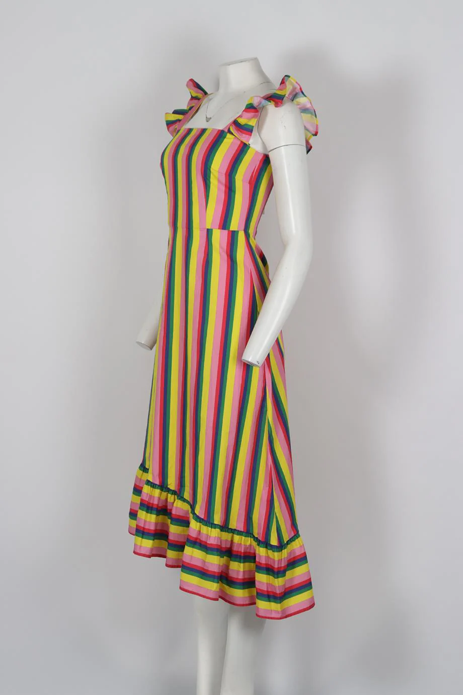 STAUD STRIPED COTTON MIDI DRESS US 2 UK 6 - Image 3