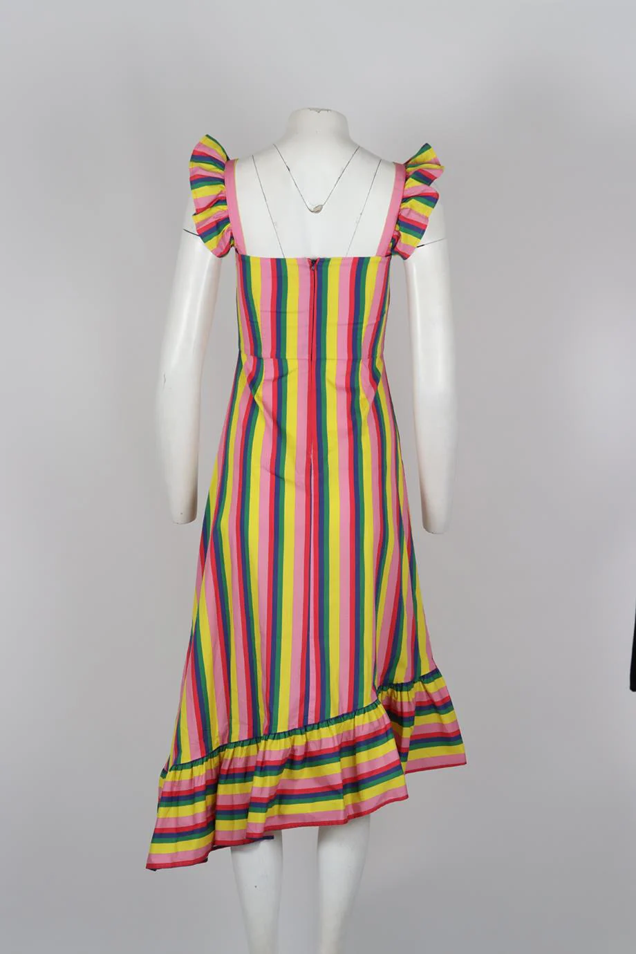 STAUD STRIPED COTTON MIDI DRESS US 2 UK 6 - Image 4