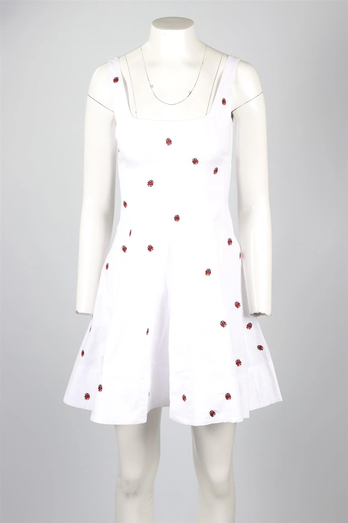 STAUD WHITE COTTON MINI DRESS US 0 UK 4 - Image 2