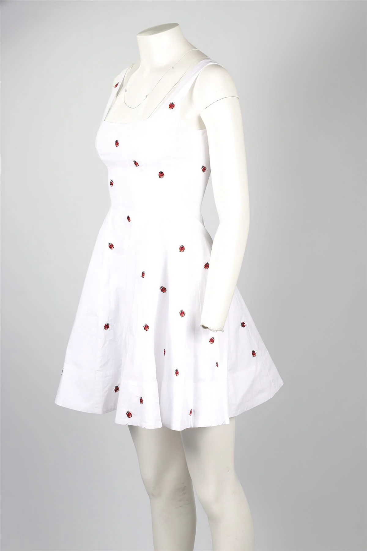 STAUD WHITE COTTON MINI DRESS US 0 UK 4 - Image 3