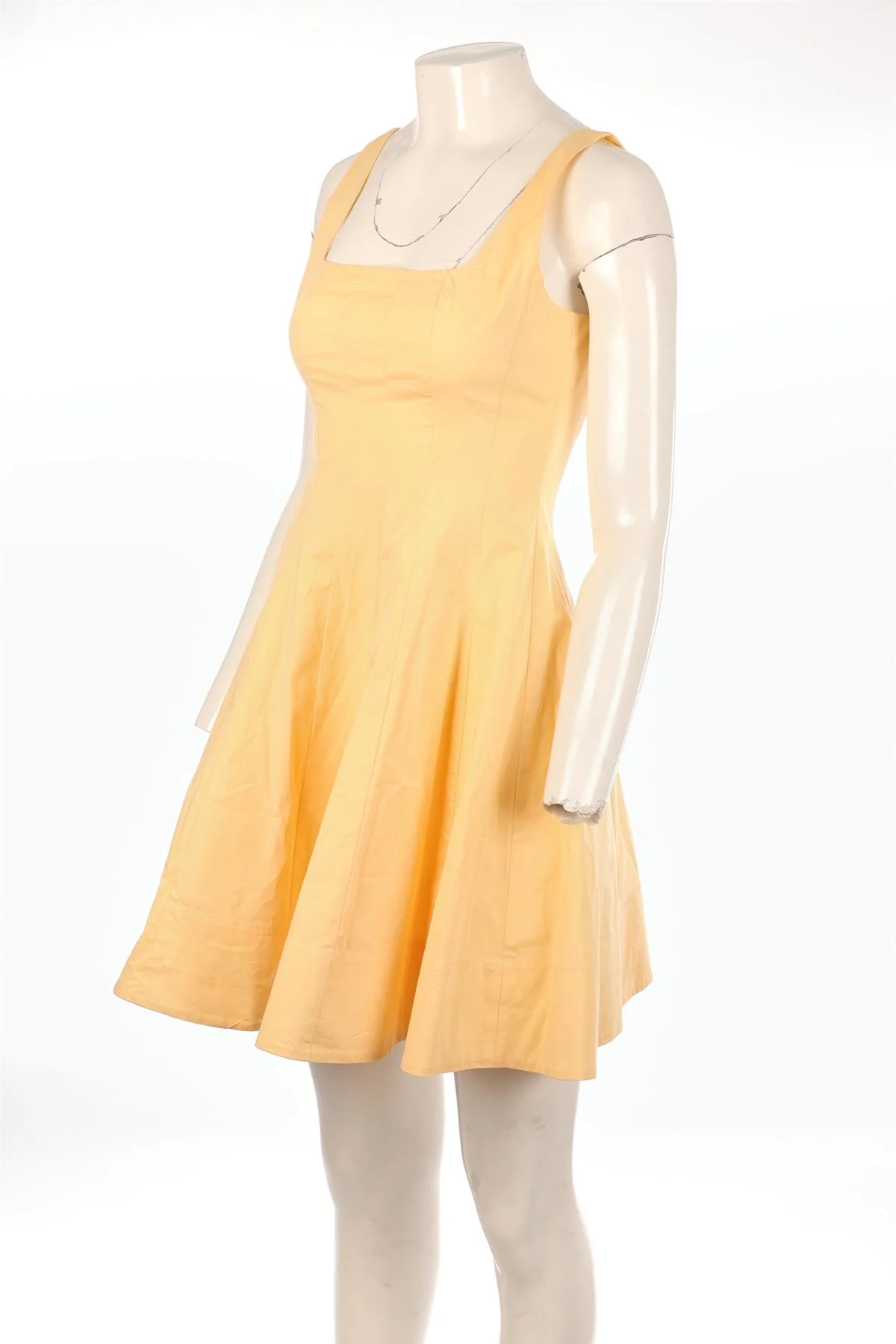 STAUD YELLOW COTTON MINI DRESS US 4 UK 8 - Image 3