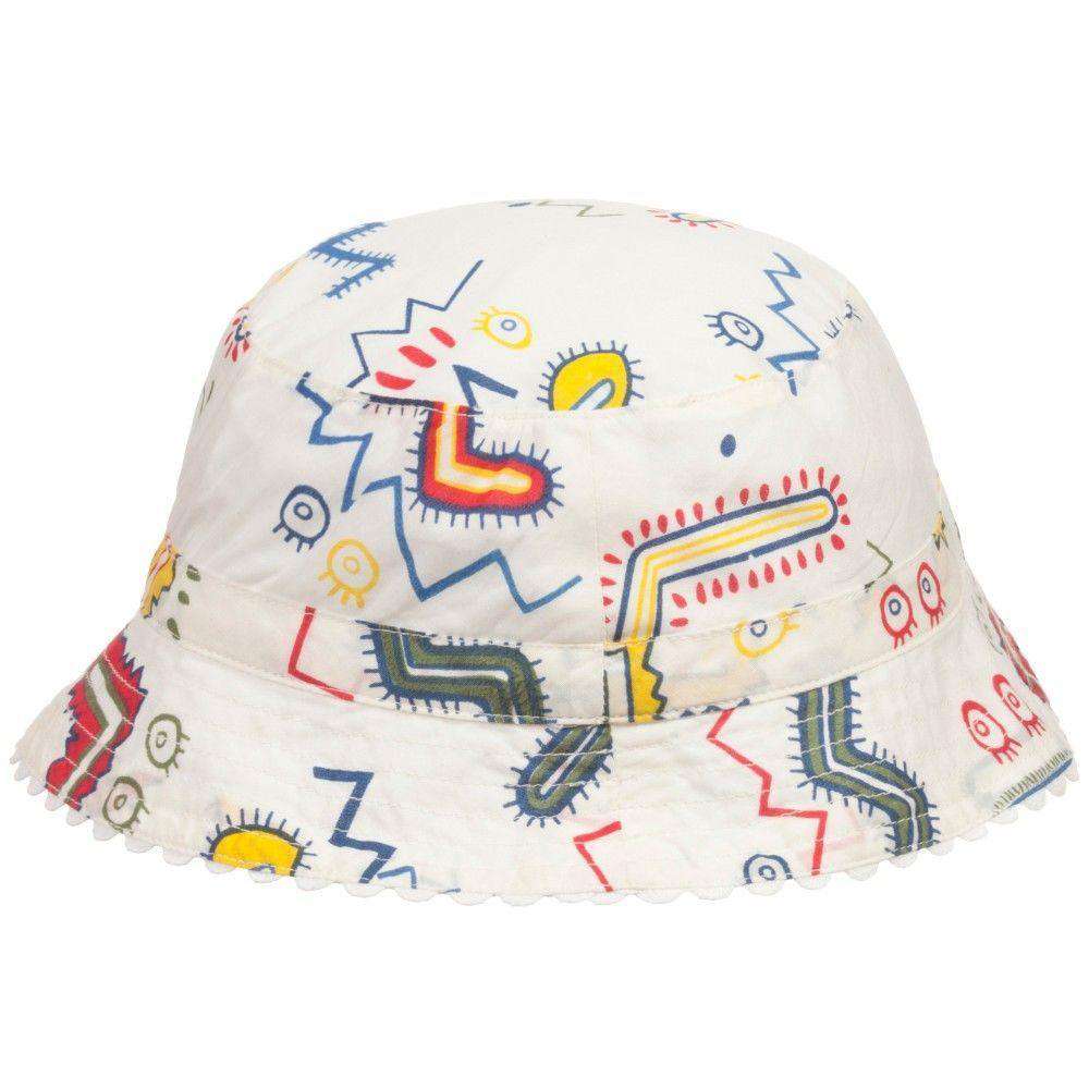 STELLA MCCARNEY KIDS BABY GIRLS IVORY ZIGZAG DOLORES SUN HAT 18-24 MONTHS - Image 5