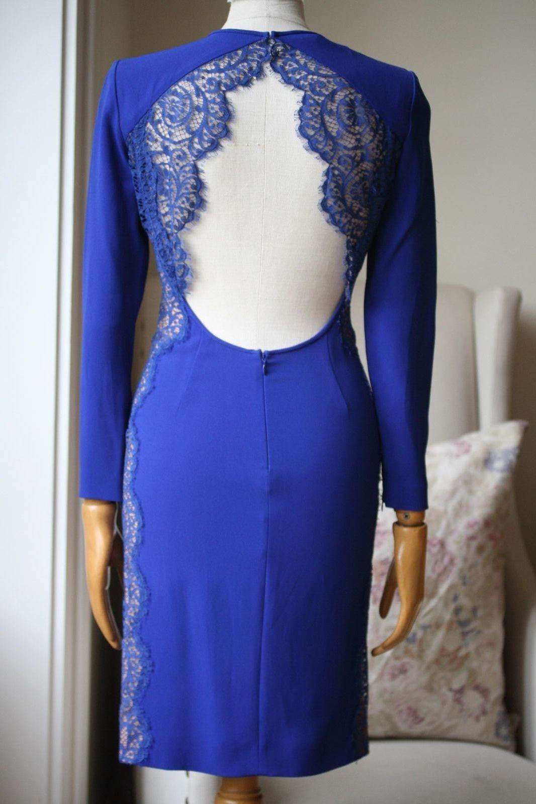 STELLA MCCARTNEY ANNE CUTOUT LACE-PANELED STRETCH-CREPE DRESS IT 38 UK 6 - Image 3