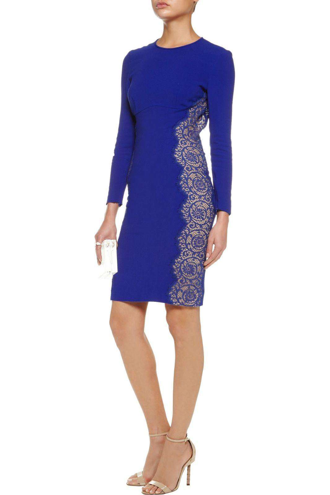 STELLA MCCARTNEY ANNE CUTOUT LACE-PANELED STRETCH-CREPE DRESS IT 38 UK 6 - Image 8
