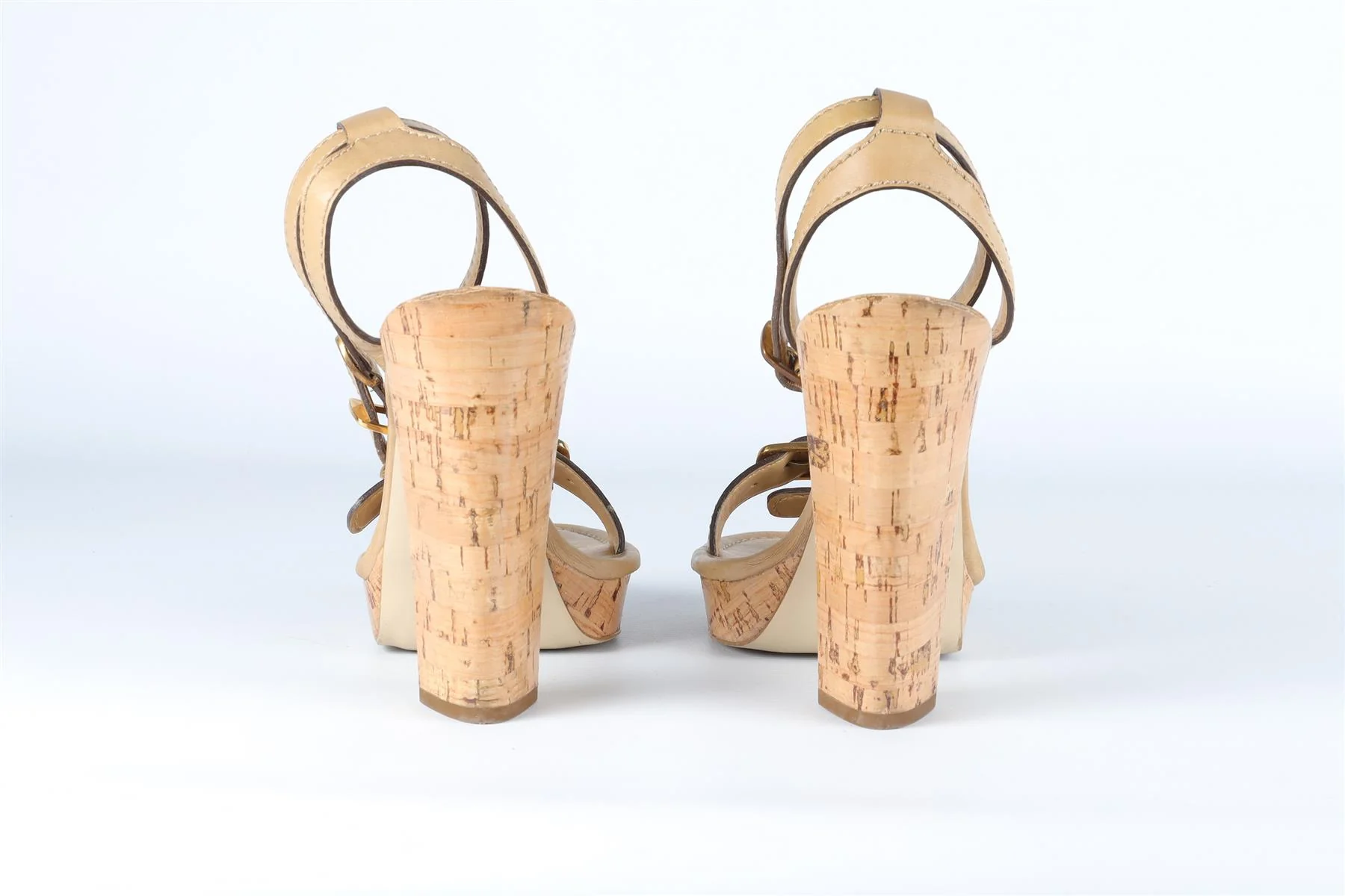 STELLA MCCARTNEY BEIGE LEATHER PLATFORM SANDALS EU 38 UK 5 US 8 - Image 5