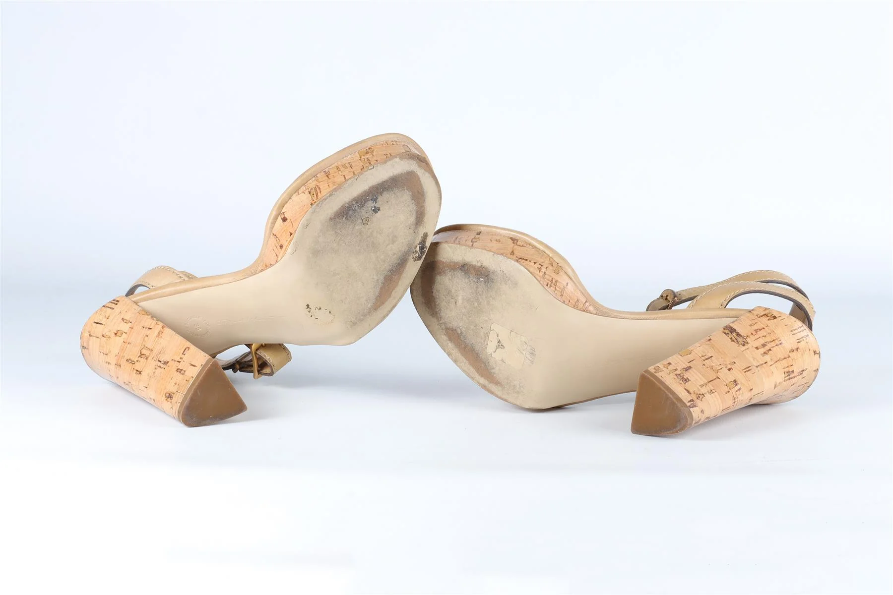 STELLA MCCARTNEY BEIGE LEATHER PLATFORM SANDALS EU 38 UK 5 US 8 - Image 6