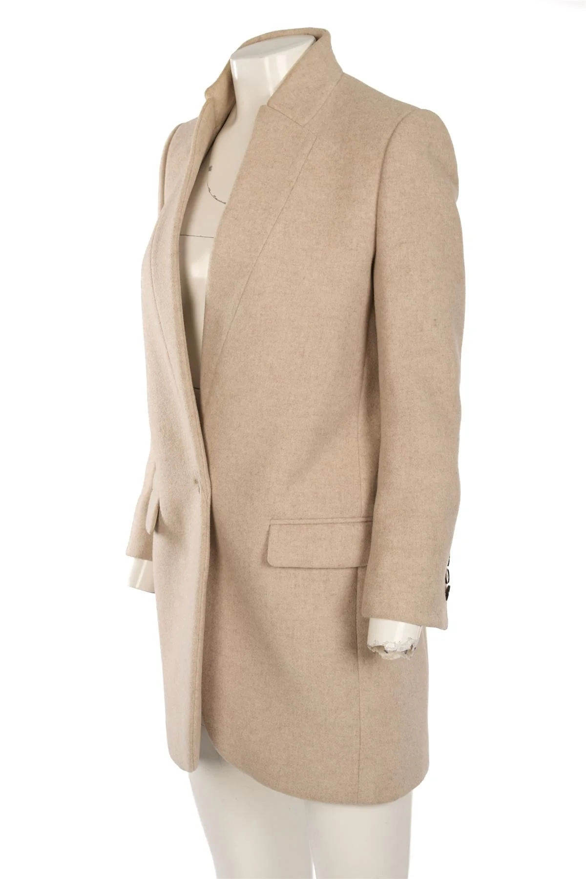 STELLA MCCARTNEY BEIGE WOOL COAT IT 38 UK 6 - Image 3