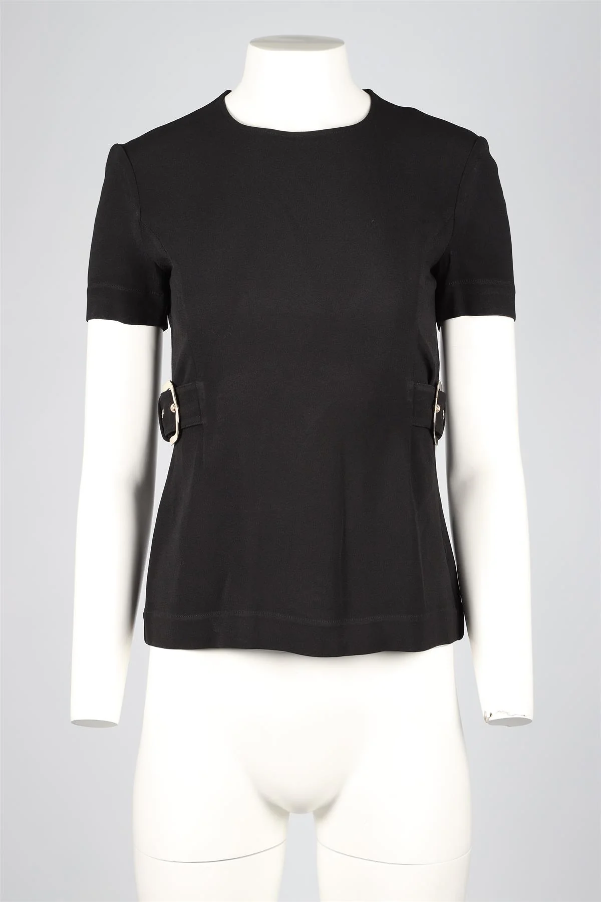 STELLA MCCARTNEY BLACK CREPE TOP IT 36 UK 4 - Image 2
