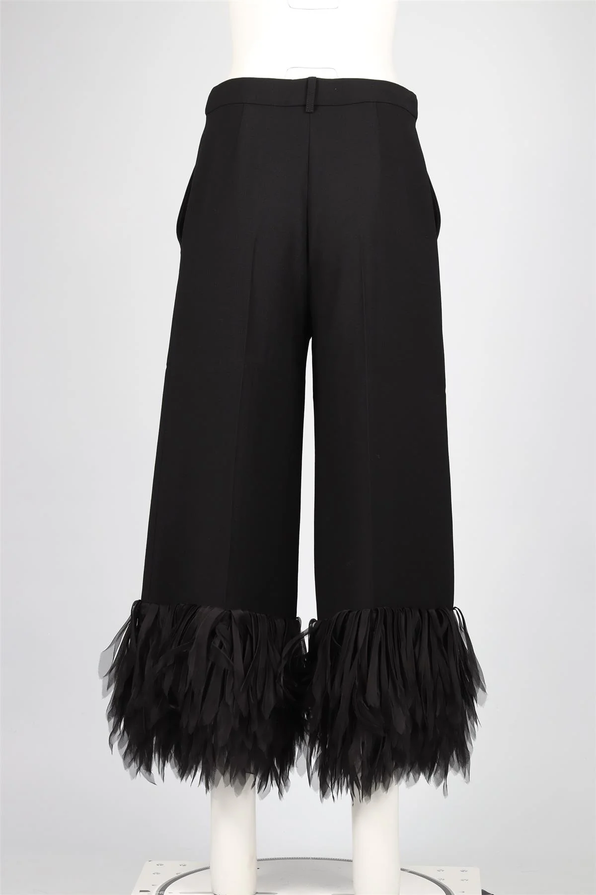 STELLA MCCARTNEY BLACK CREPE WIDE LEG PANTS IT 42 UK 10 - Image 4