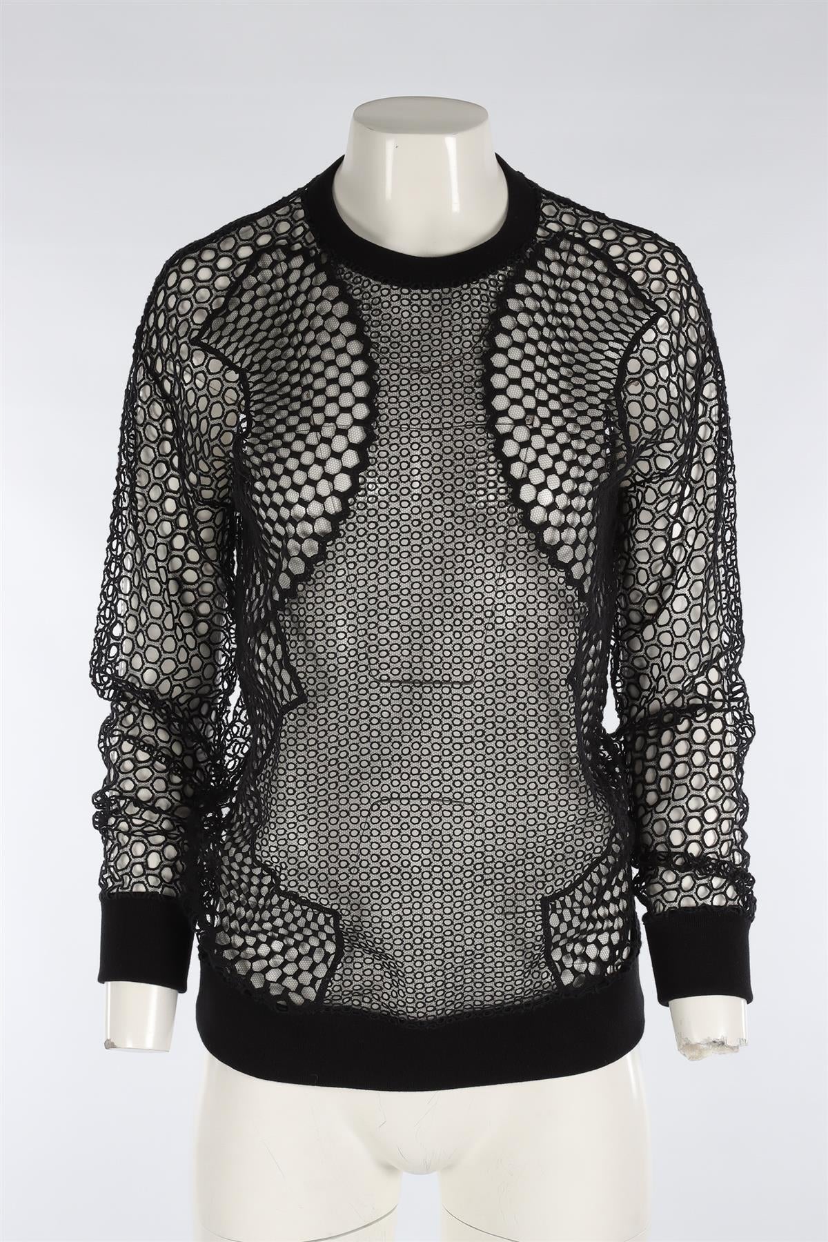 STELLA MCCARTNEY BLACK MESH SWEATER SMALL - Image 2