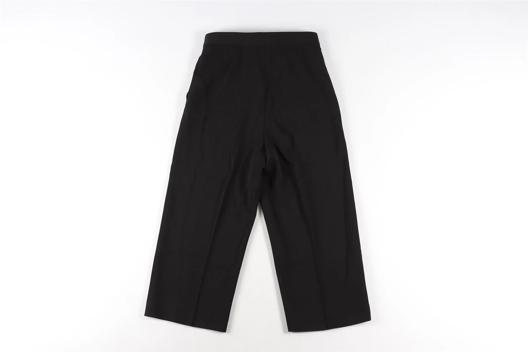 STELLA MCCARTNEY BLACK WOOL WIDE LEG TROUSERS IT 36 UK 4 - Image 4