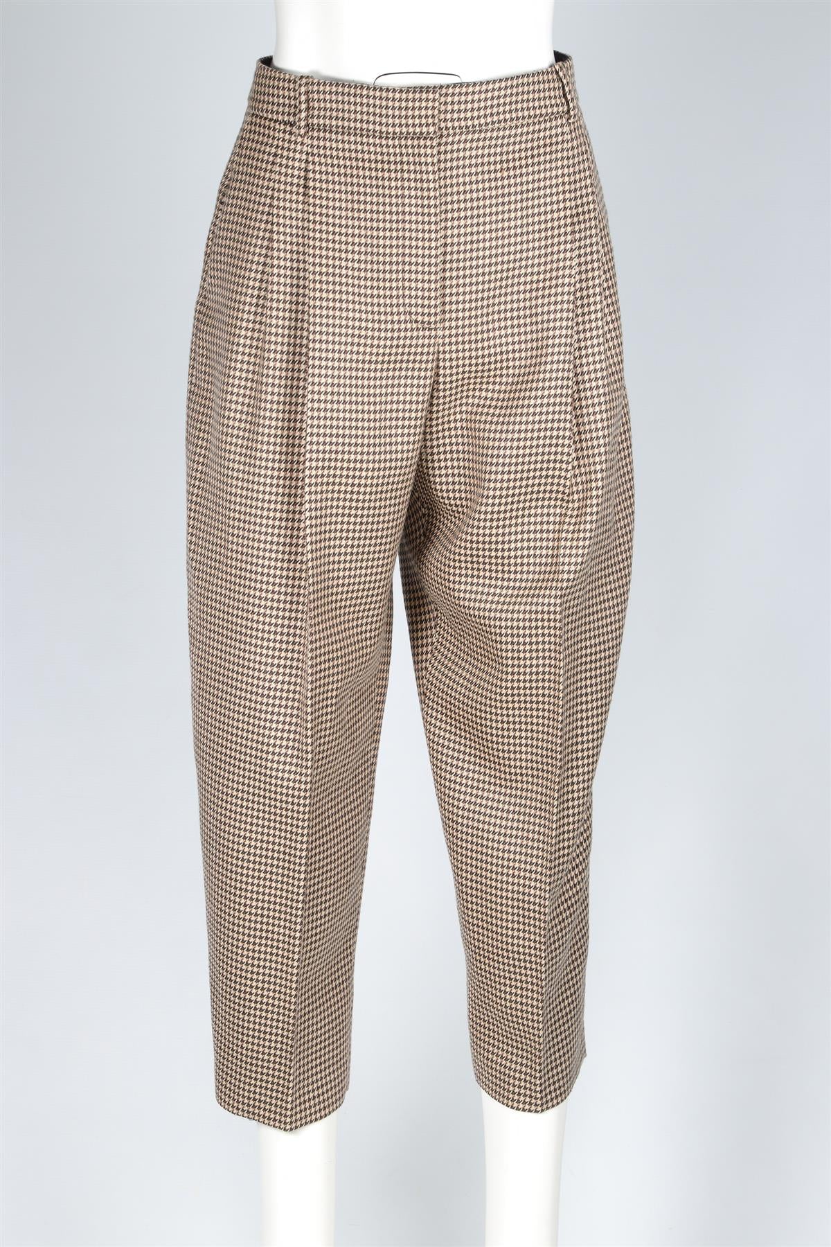 STELLA MCCARTNEY BROWN WOOL TAPERED PANTS IT 44 UK 12 - Image 2