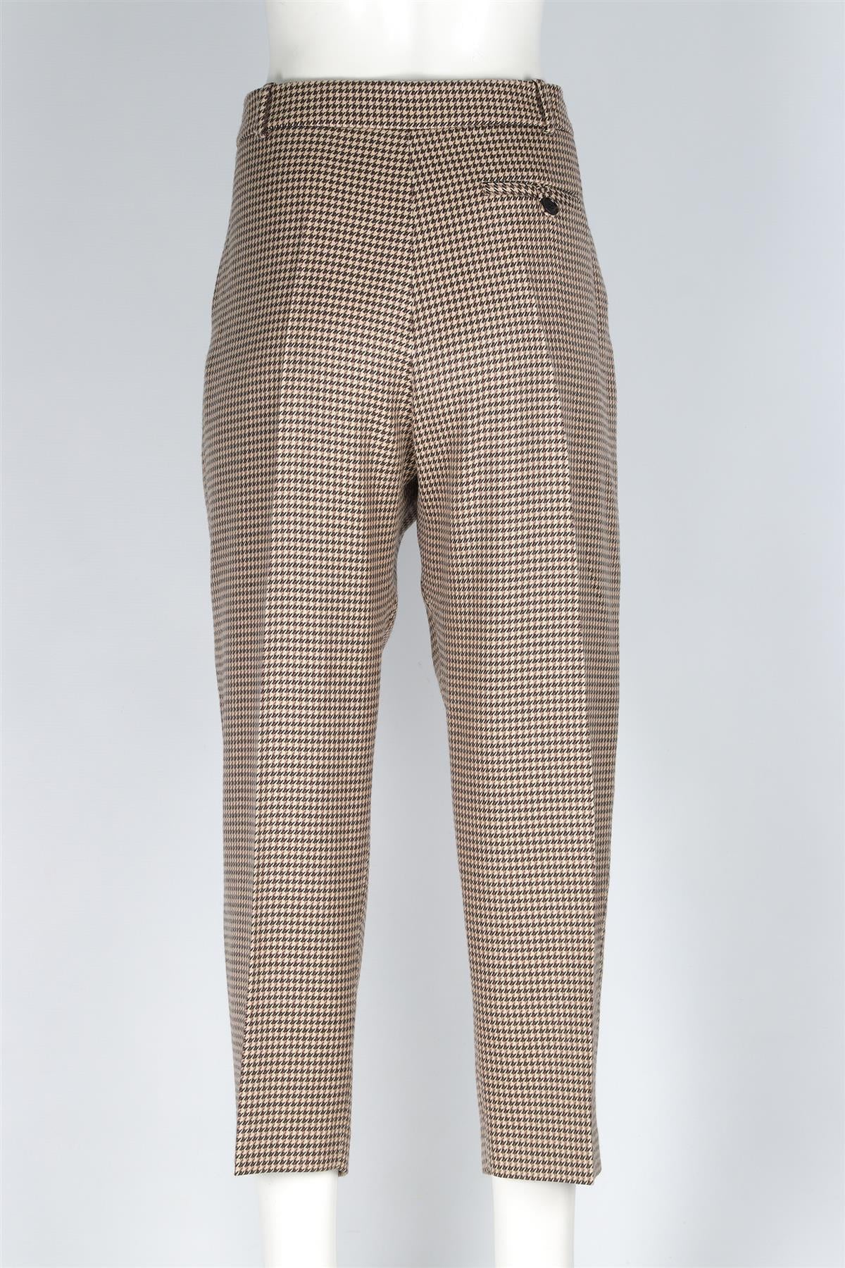 STELLA MCCARTNEY BROWN WOOL TAPERED PANTS IT 44 UK 12 - Image 4