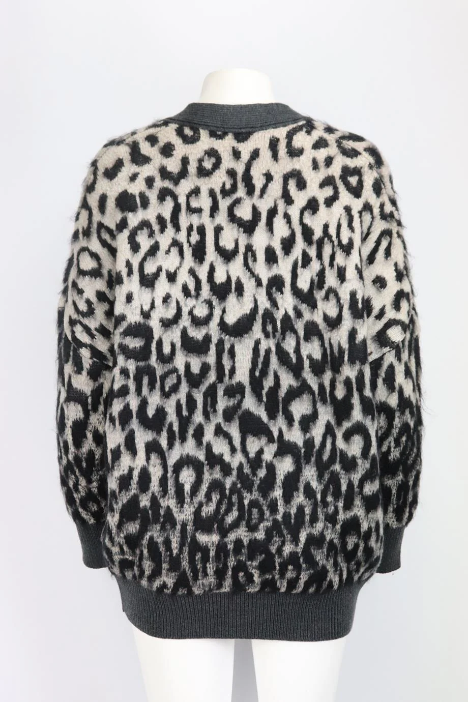 STELLA MCCARTNEY BRUSHED LEOPARD JACQUARD CARDIGAN IT 36 UK 4 - Image 4