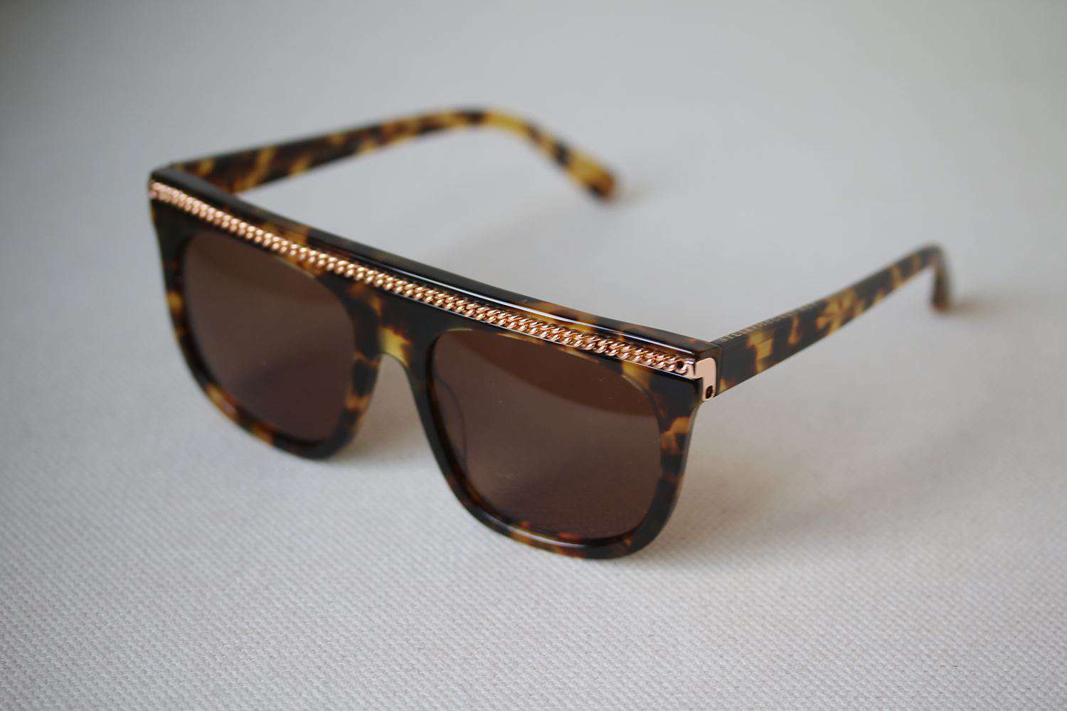 STELLA MCCARTNEY CHAIN-TRIMMED D-FRAME ACETATE SUNGLASSES - Image 3