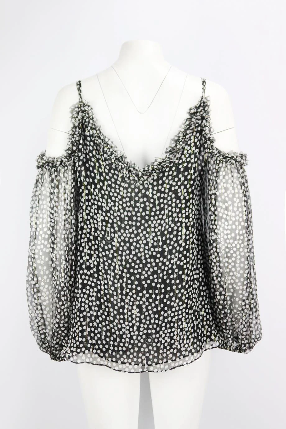 STELLA MCCARTNEY COLD SHOULDER PRINTED SILK BLEND TOP IT 42 UK 10 - Image 4