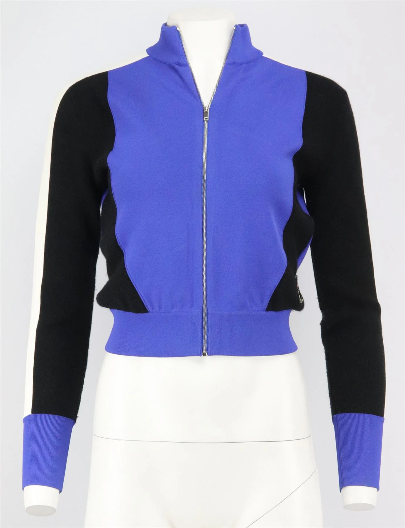 STELLA MCCARTNEY COLOUR BLOCK STRETCH KNIT JACKET IT 36 UK 4 - Image 2