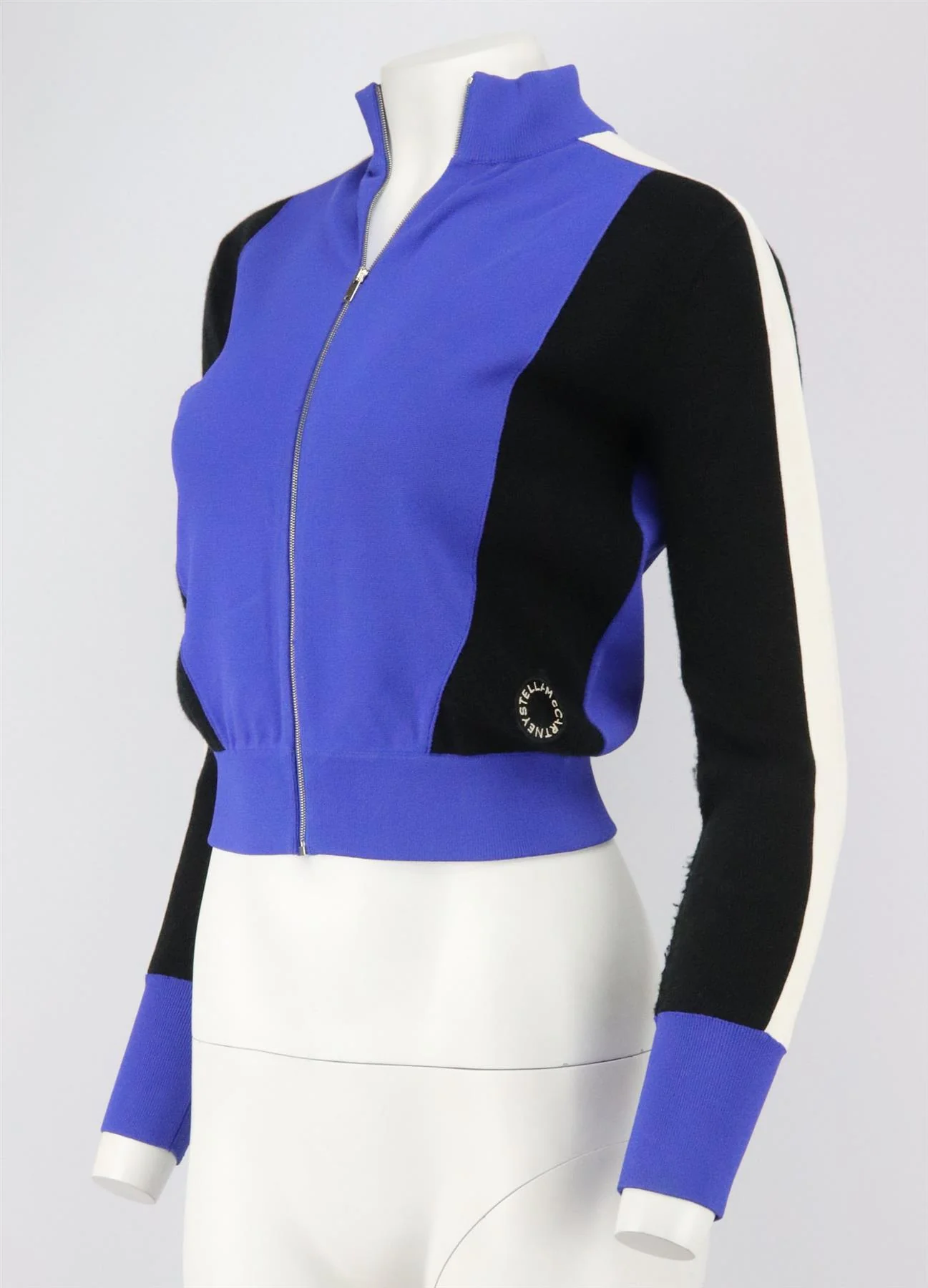 STELLA MCCARTNEY COLOUR BLOCK STRETCH KNIT JACKET IT 36 UK 4 - Image 3