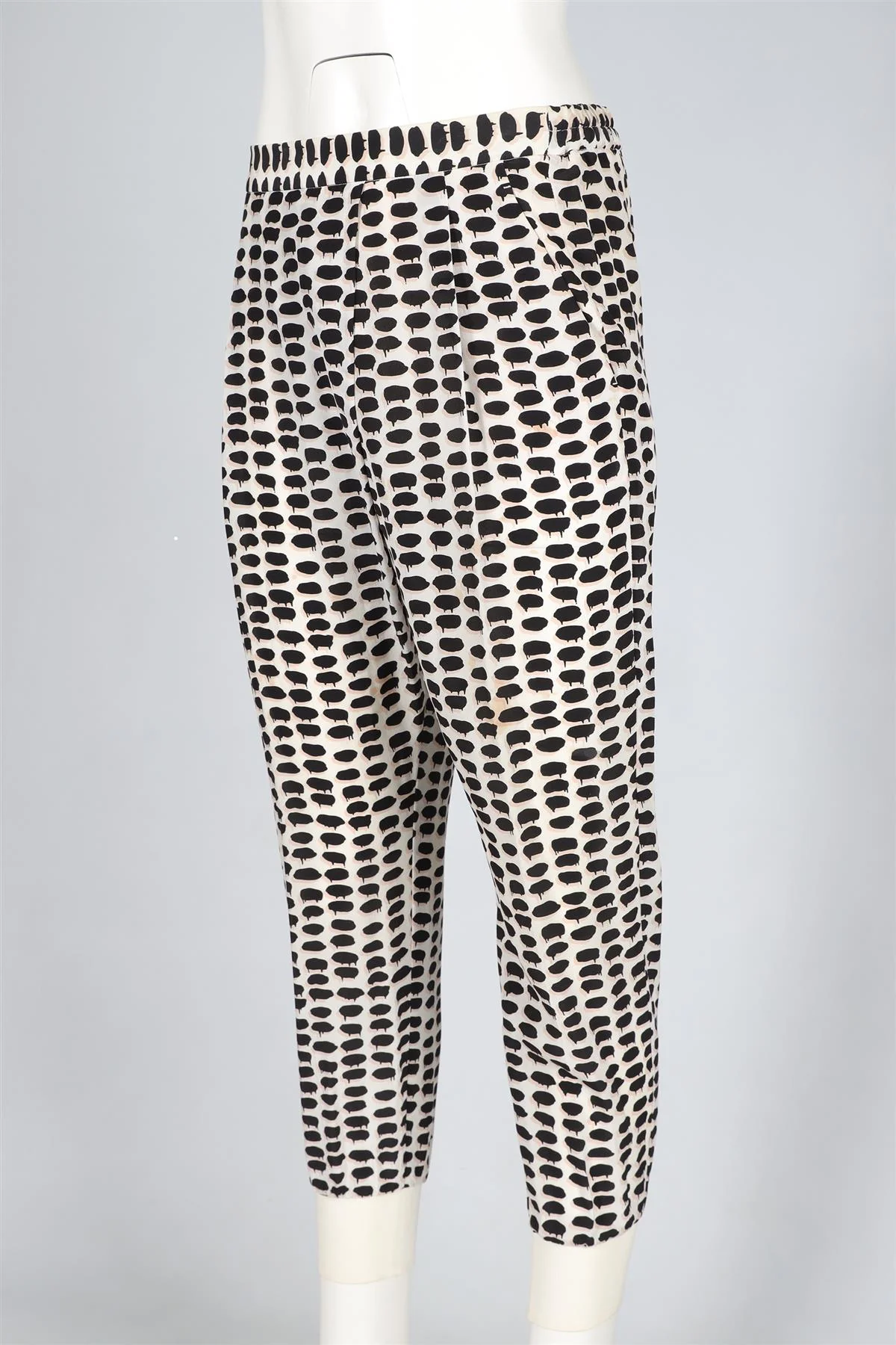 STELLA MCCARTNEY CREAM SILK TAPERED PANTS IT 36 UK 4 - Image 3