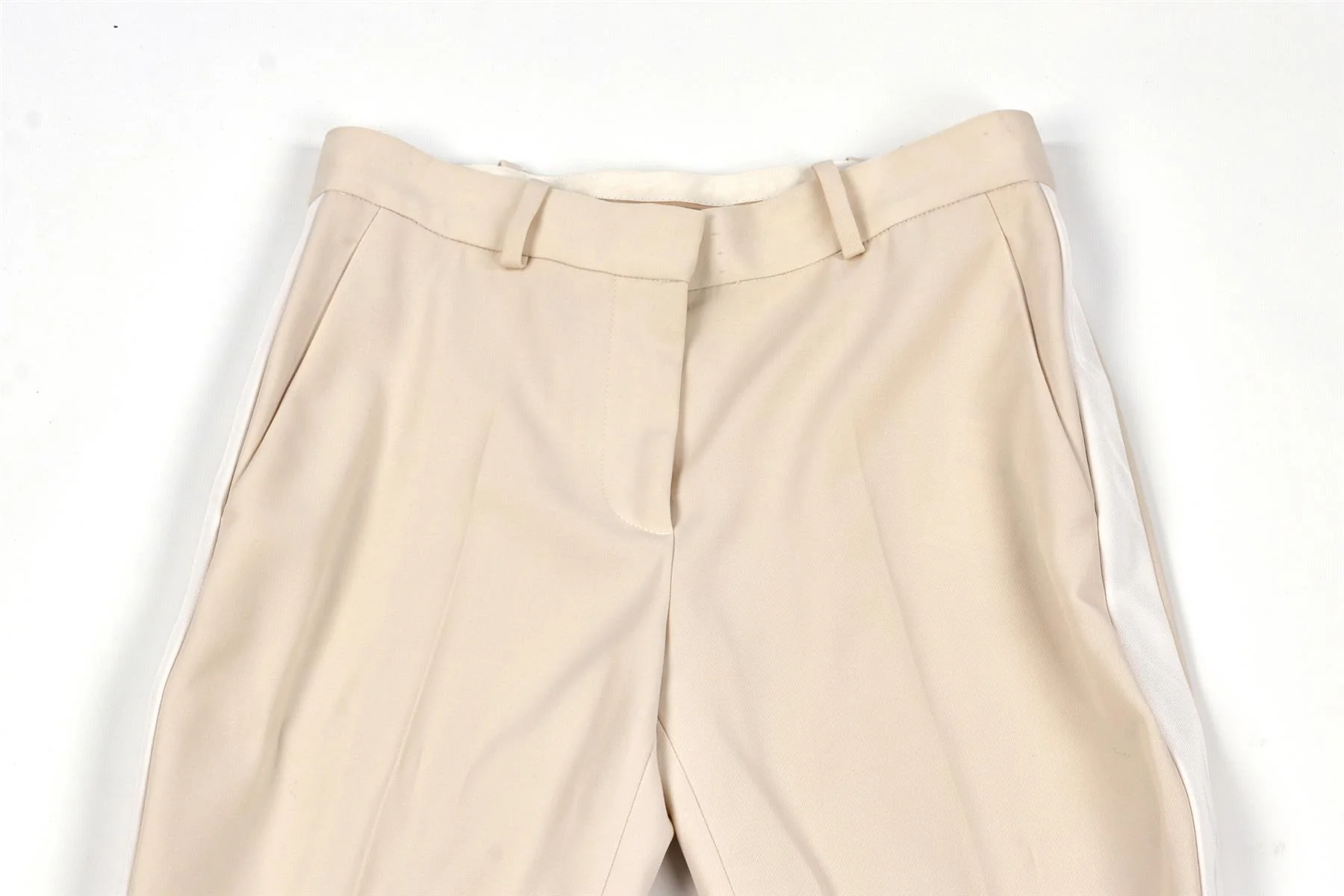 STELLA MCCARTNEY CREAM WOOL STRAIGHT LEG PANTS IT 38 UK 6 - Image 3