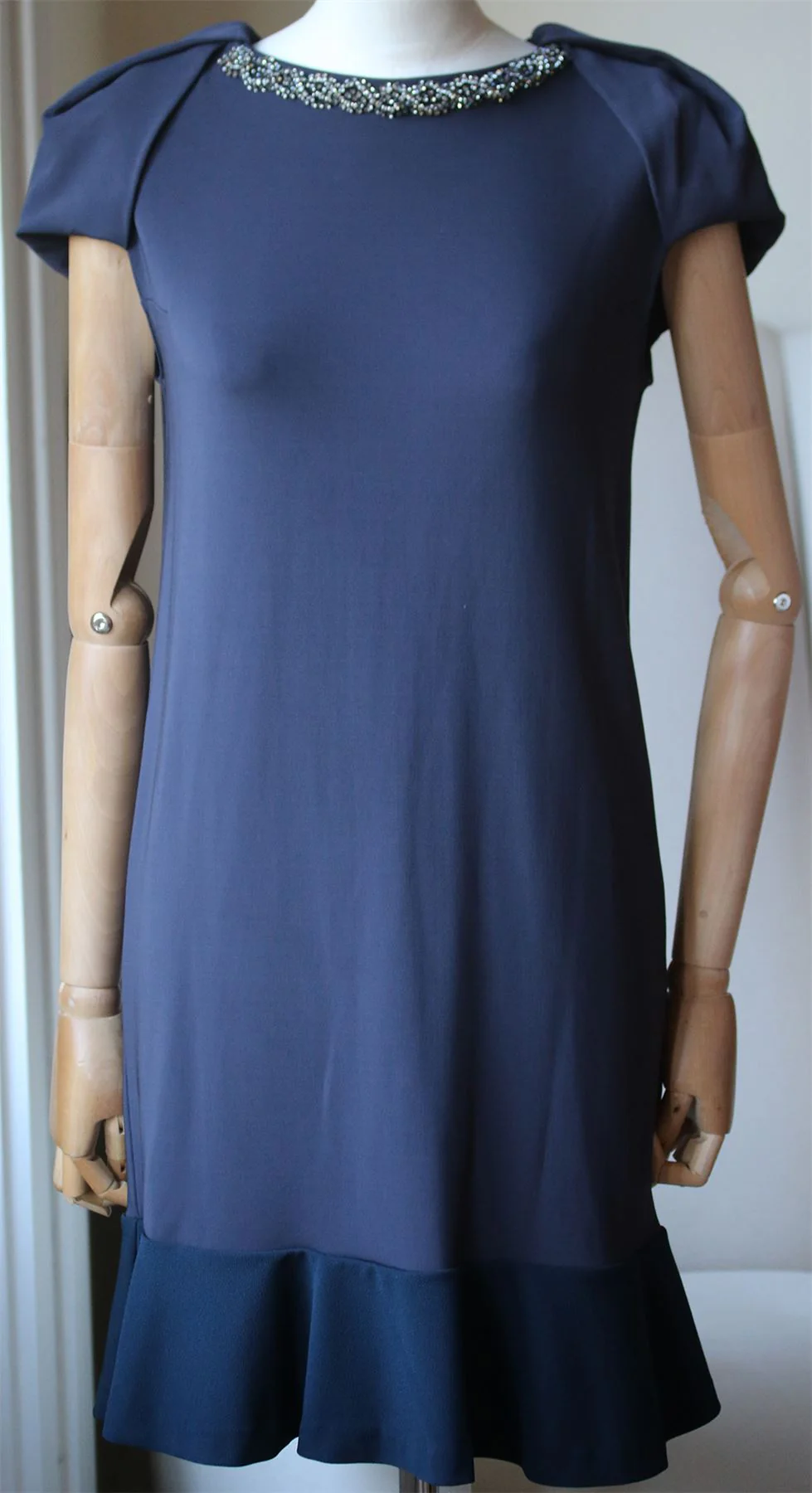 STELLA MCCARTNEY CRYSTAL EMBELLISHED NECK DRESS IT 38 UK 6 - Image 2