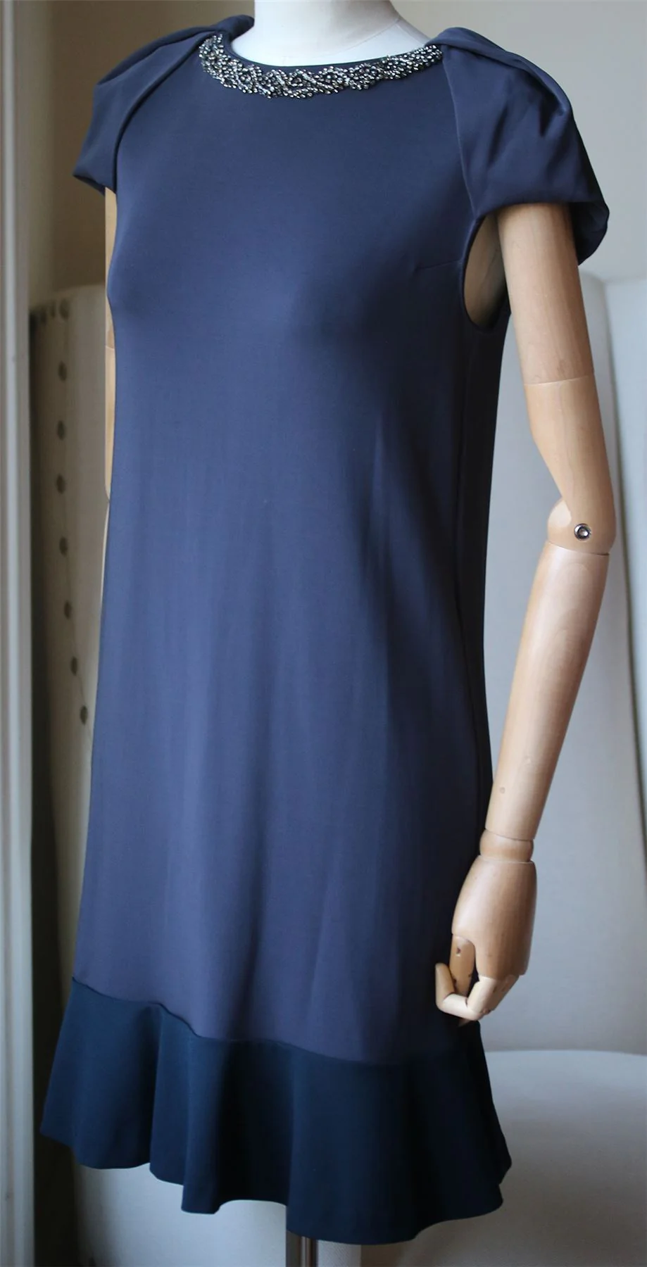 STELLA MCCARTNEY CRYSTAL EMBELLISHED NECK DRESS IT 38 UK 6 - Image 3