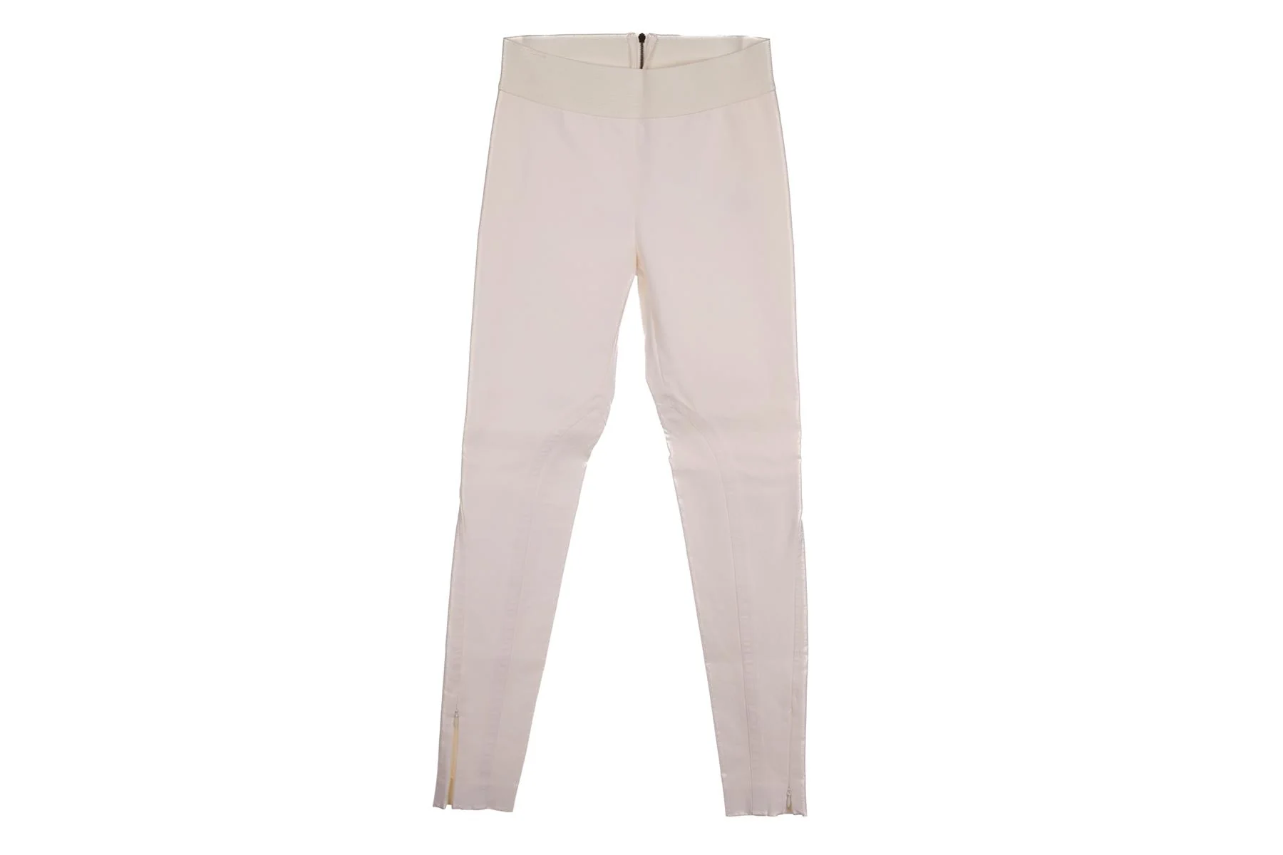 STELLA MCCARTNEY ECRU COTTON SKINNY PANTS IT 36 UK 4 - Image 2