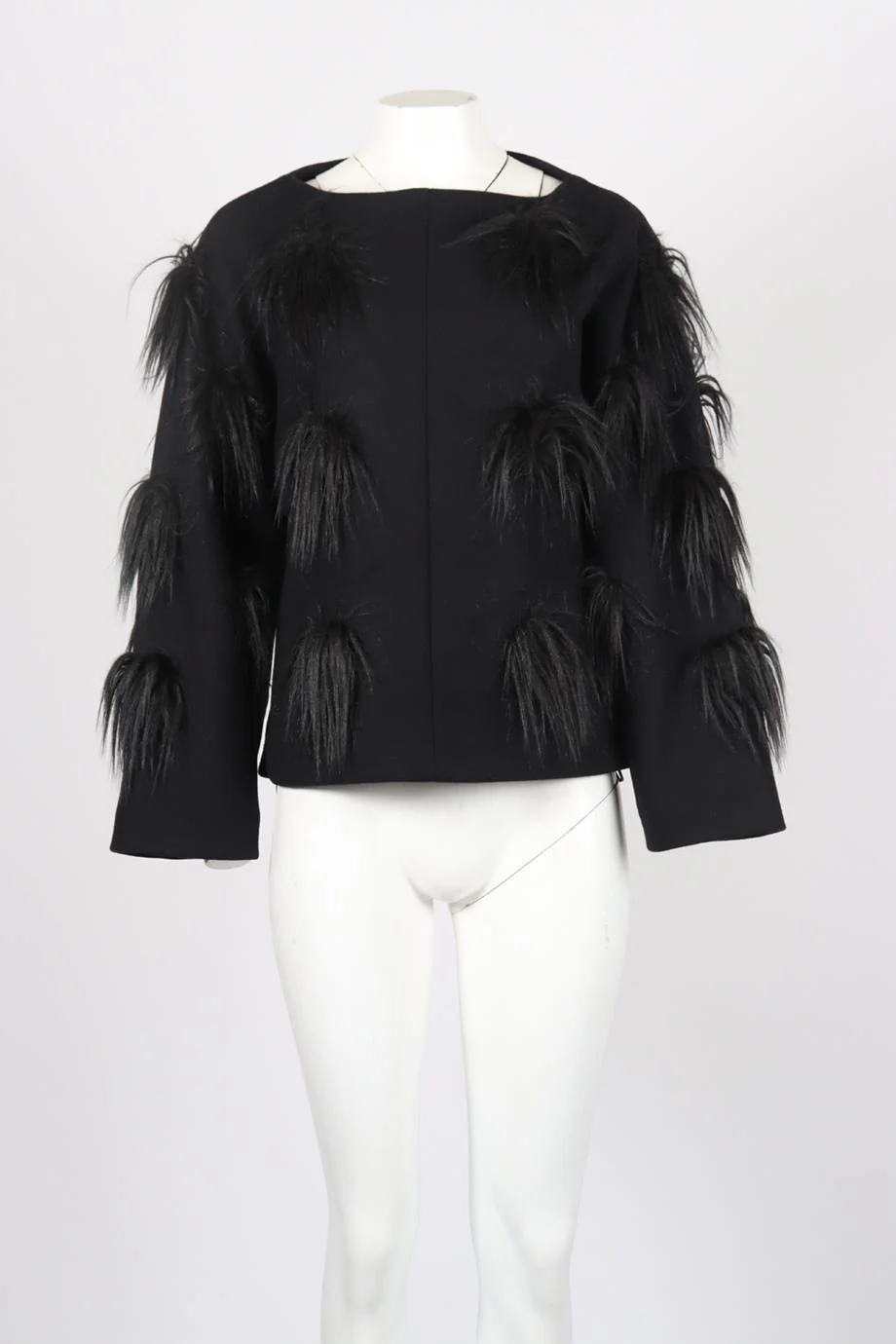 STELLA MCCARTNEY FAUX FUR AND WOOL BLEND TOP IT 34 UK 2 - Image 2