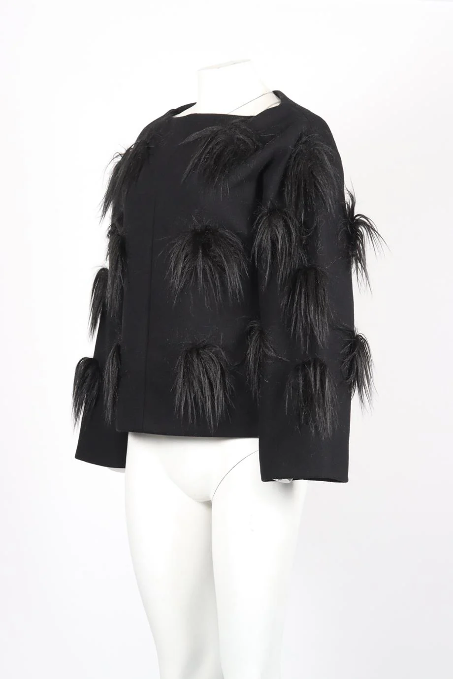 STELLA MCCARTNEY FAUX FUR AND WOOL BLEND TOP IT 34 UK 2 - Image 3