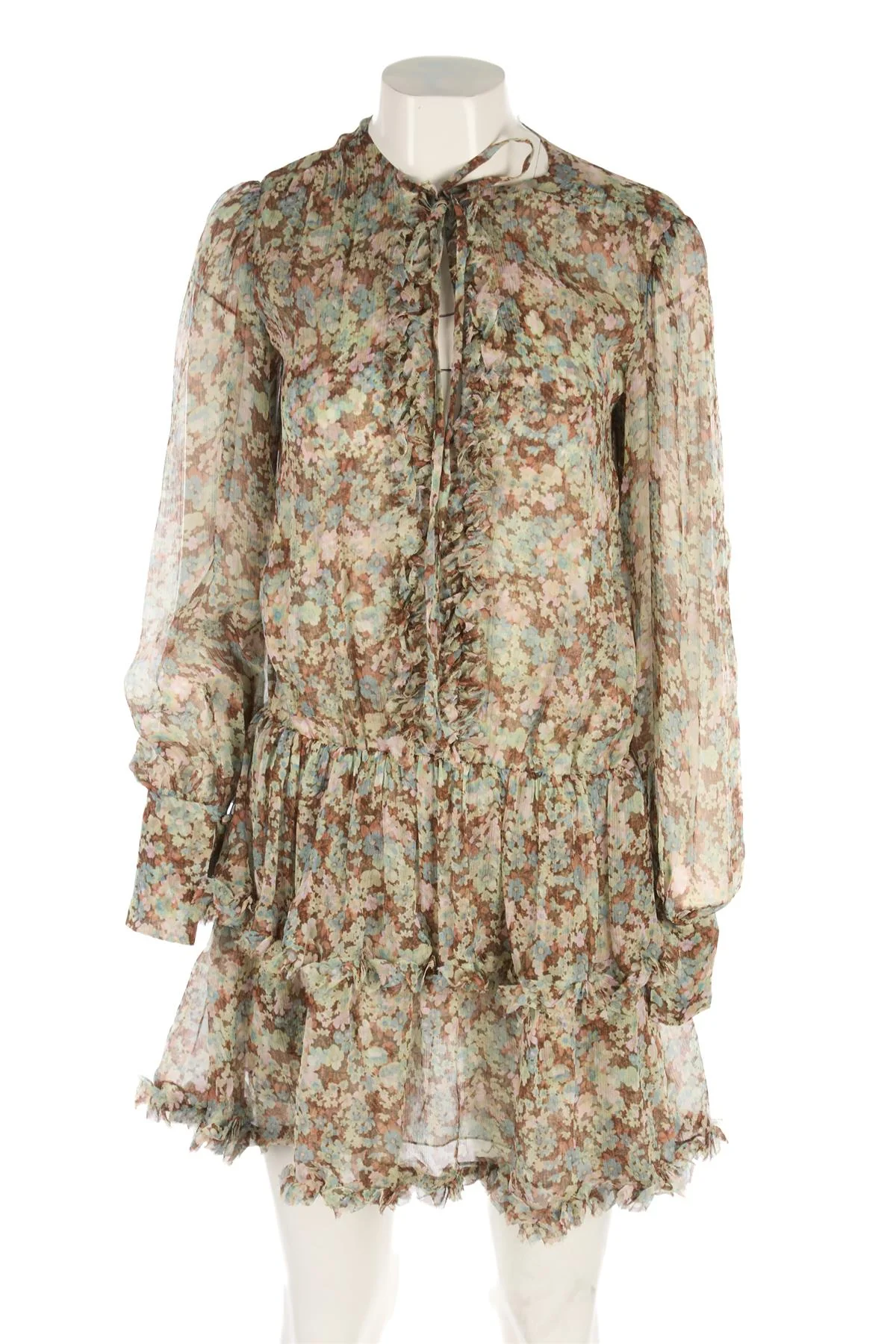 STELLA MCCARTNEY GREEN SILK MINI DRESS IT 36 UK 4 - Image 2