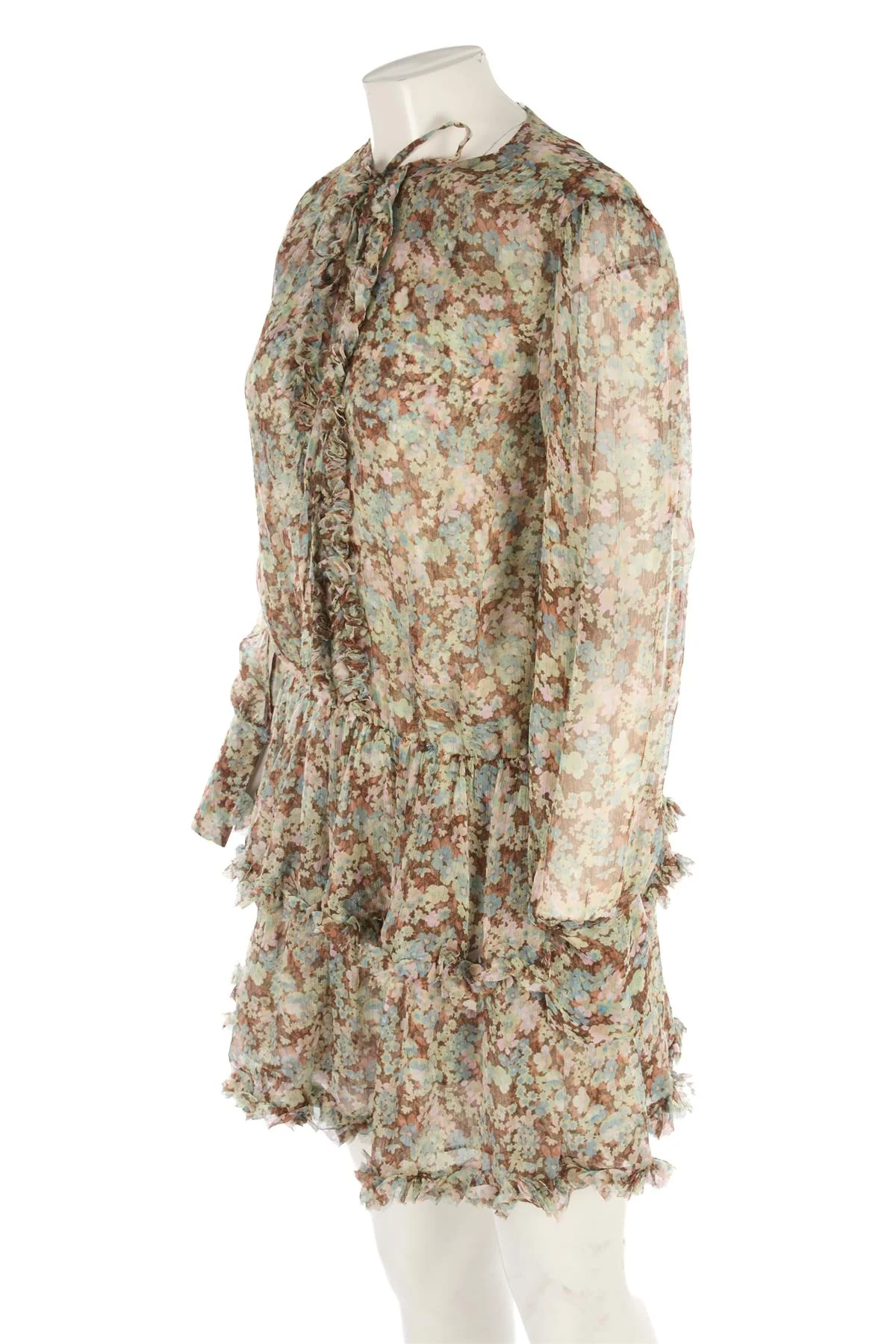 STELLA MCCARTNEY GREEN SILK MINI DRESS IT 36 UK 4 - Image 3