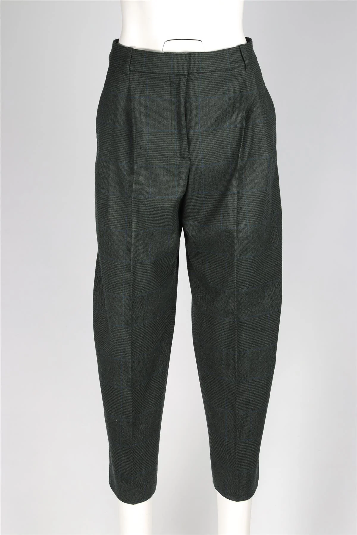 STELLA MCCARTNEY GREEN WOOL TAPERED PANTS IT 44 UK 12 - Image 2