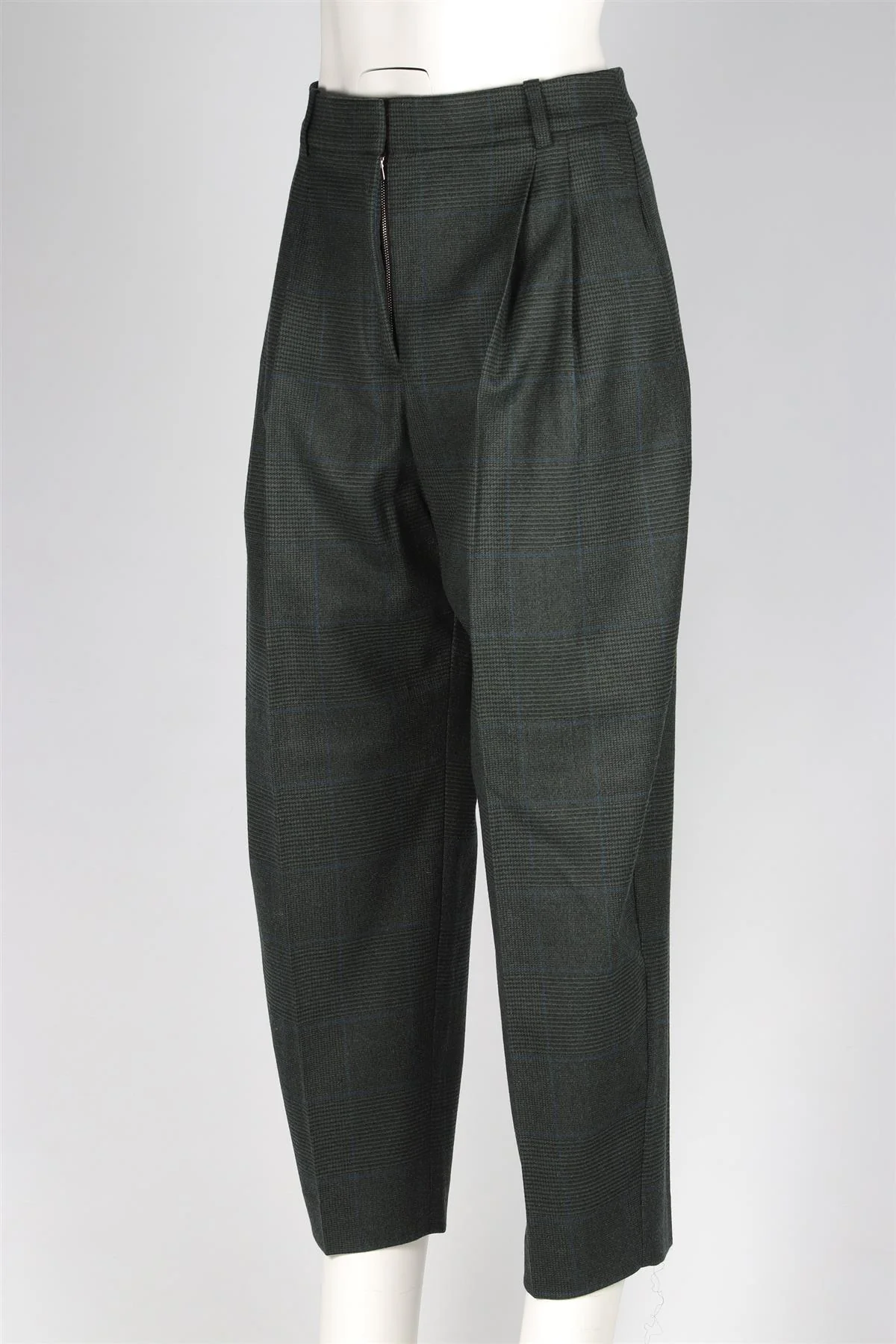 STELLA MCCARTNEY GREEN WOOL TAPERED PANTS IT 44 UK 12 - Image 3